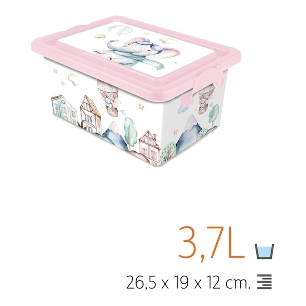 Caja De Plástico De Almacenaje Con Diseño Impreso Volar 3,7 L 321777