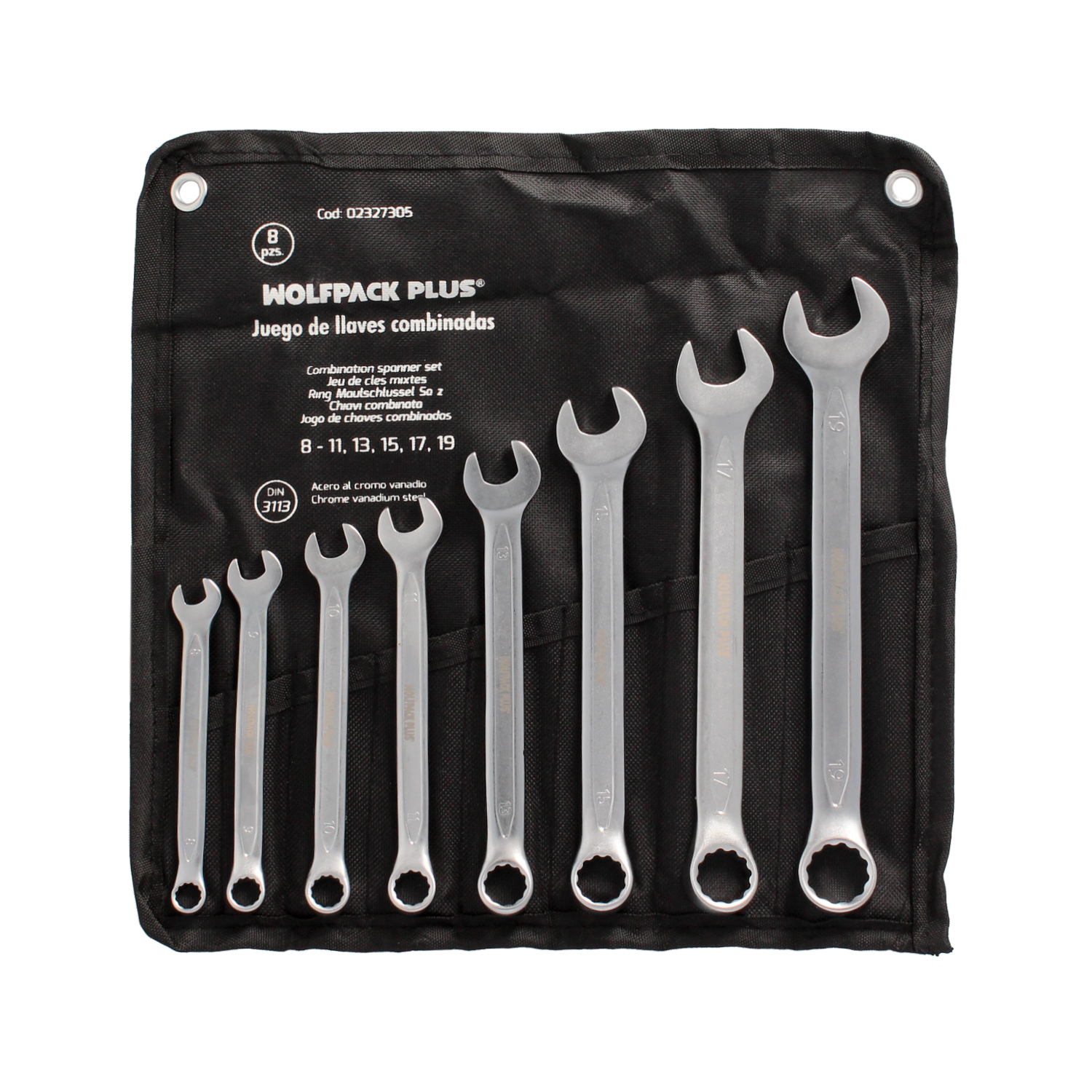 SANCO STORE - WOLFPACK LINEA PROFESIONAL Juego Llaves Combinadas Wolfpack Plus 8 Piezas