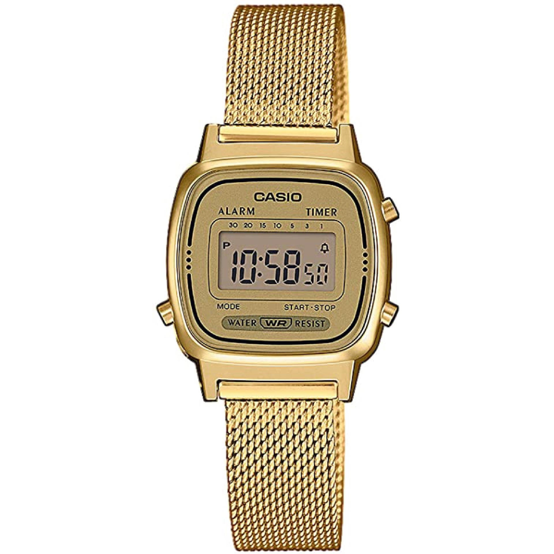 Reloj Casio Vintage Mujer Malla Milanesa IP Dorado LA670WEMY-9EF