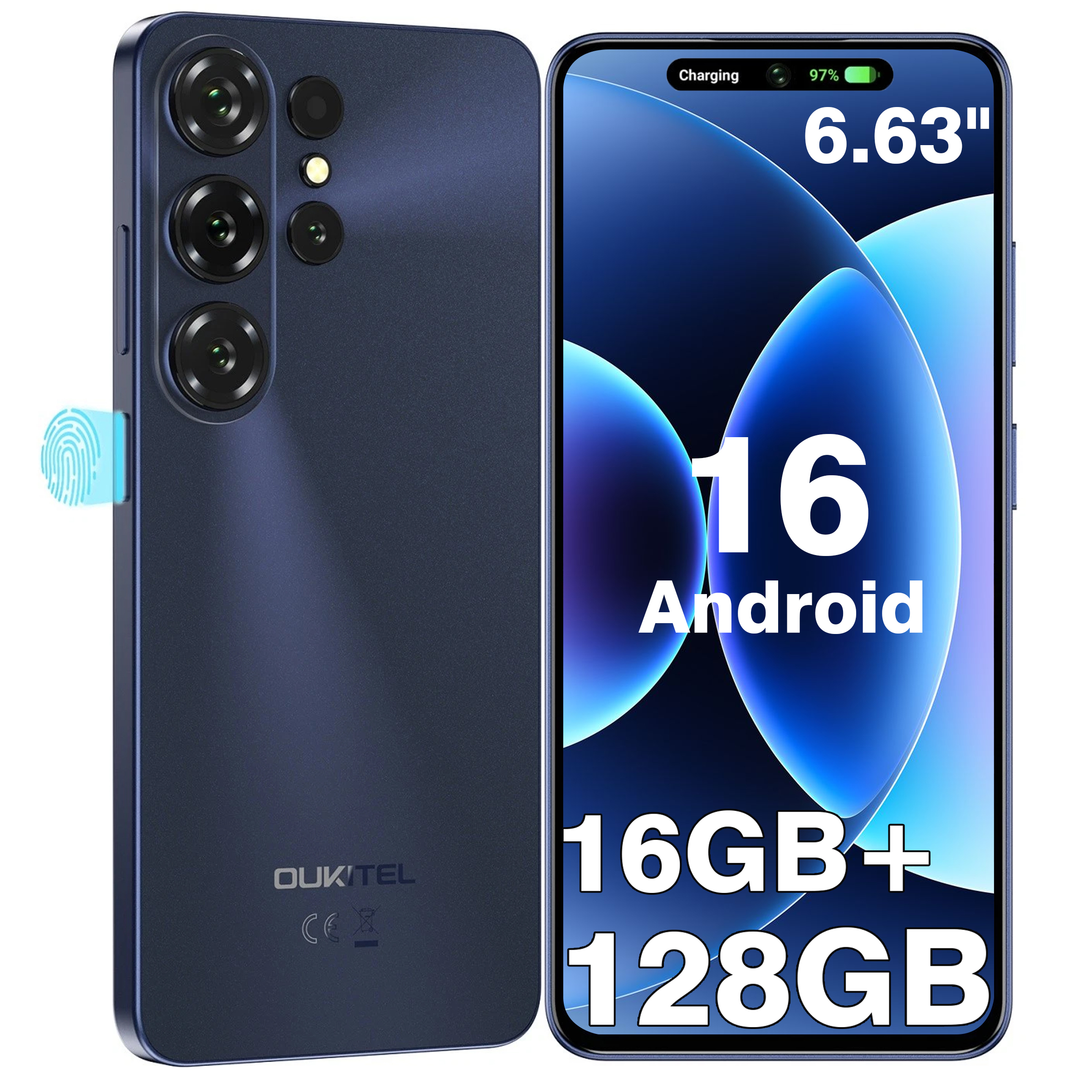 oukitel C26 Teléfono Móvil 6.52" 16GB+256GB 5150mah Octa-Core Android 15 Dual sim 4G Smartphone Libres