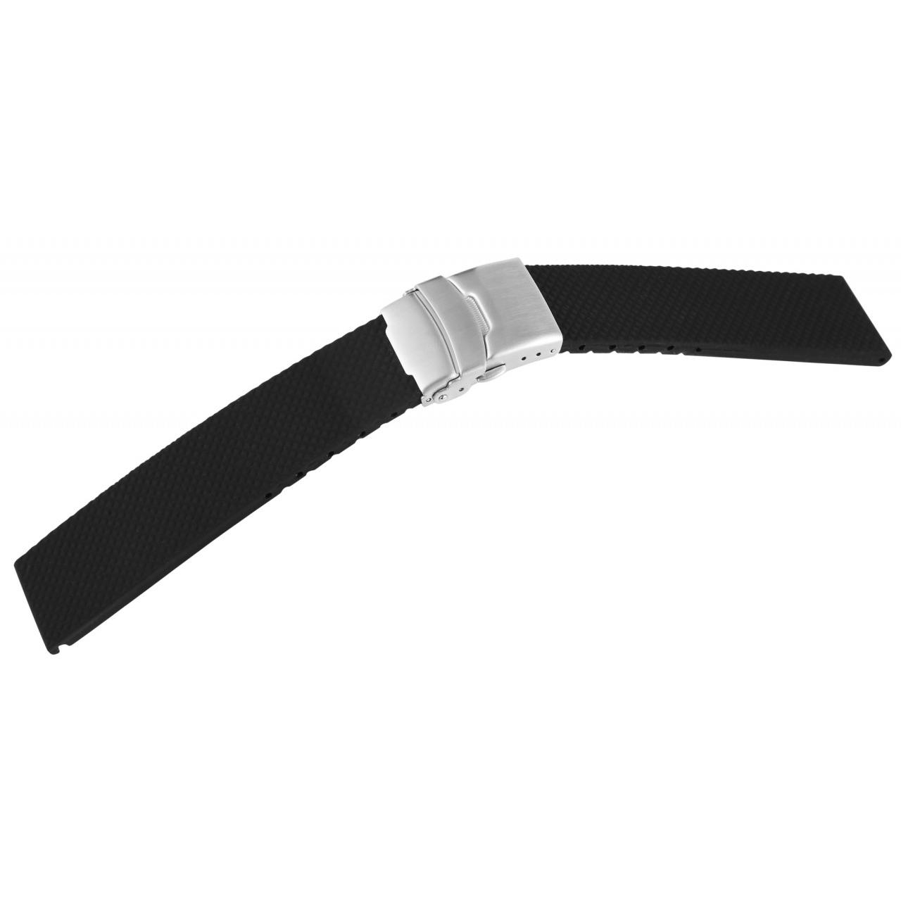 Mestre Artesão® Bracelete de Reloj em Silicone Preto - 24mm
