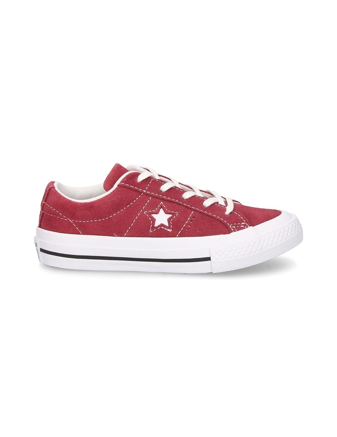Converse Zapatilla One Star Burdeos Niño Deporte Cómoda