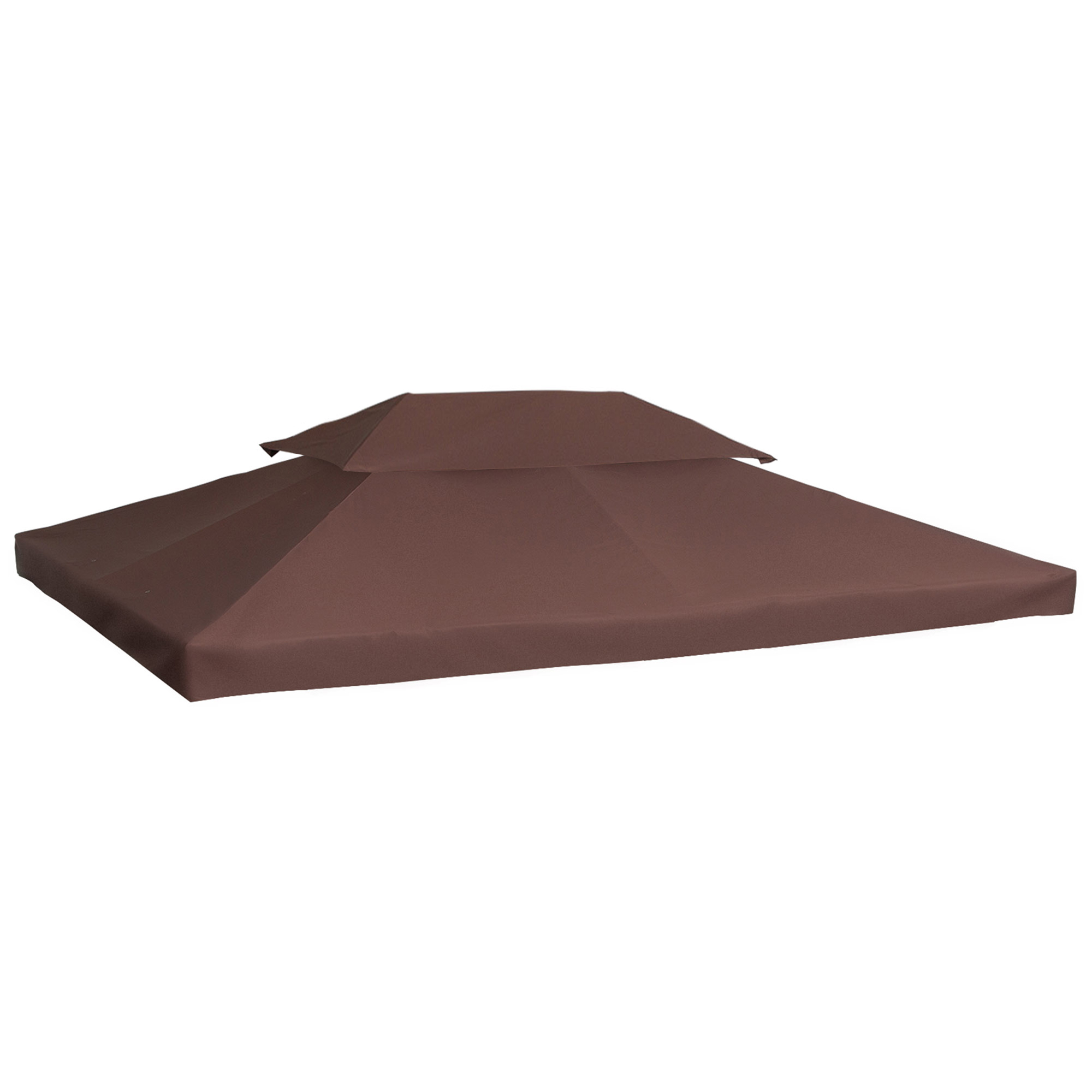 Outsunny Techo de Repuesto para Cenador 4x3 m Cubierta de Repuesto con Techo Doble 10 Orificios de Drenaje y Protección UV Toldo de Recambio para Pabellón Gazebo Crema