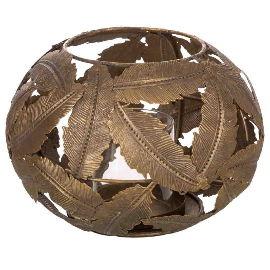 Wonderlust Deco - Portavelas de metal dorado 21x21x14 Dorado 21x21x14h cm