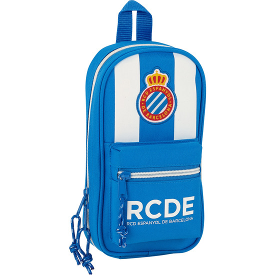 SAFTA  RCD ESPANYOL PLUMIER MOCHILA C/4 PORT. VACIO con 4 compartimentos - Plumier Mochila con 4 estuches incluidos sujetados con bolsillo de red y Doble tirador en cremallera principal para facilitar su apertura - Estuche diseño único by safta
