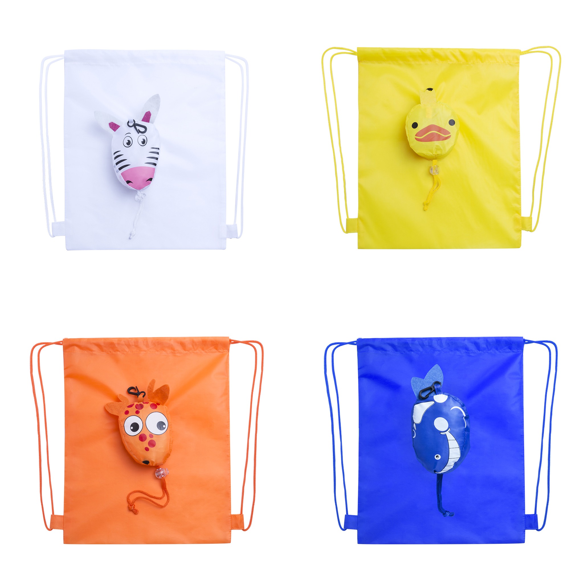 Lote 10 Mochilas plegable Animals - Mochilas Petates Merienda Niños Infantiles Colegios Cumpleaños Coles Cumples Ampas Detalles, Regalos Recuerdos