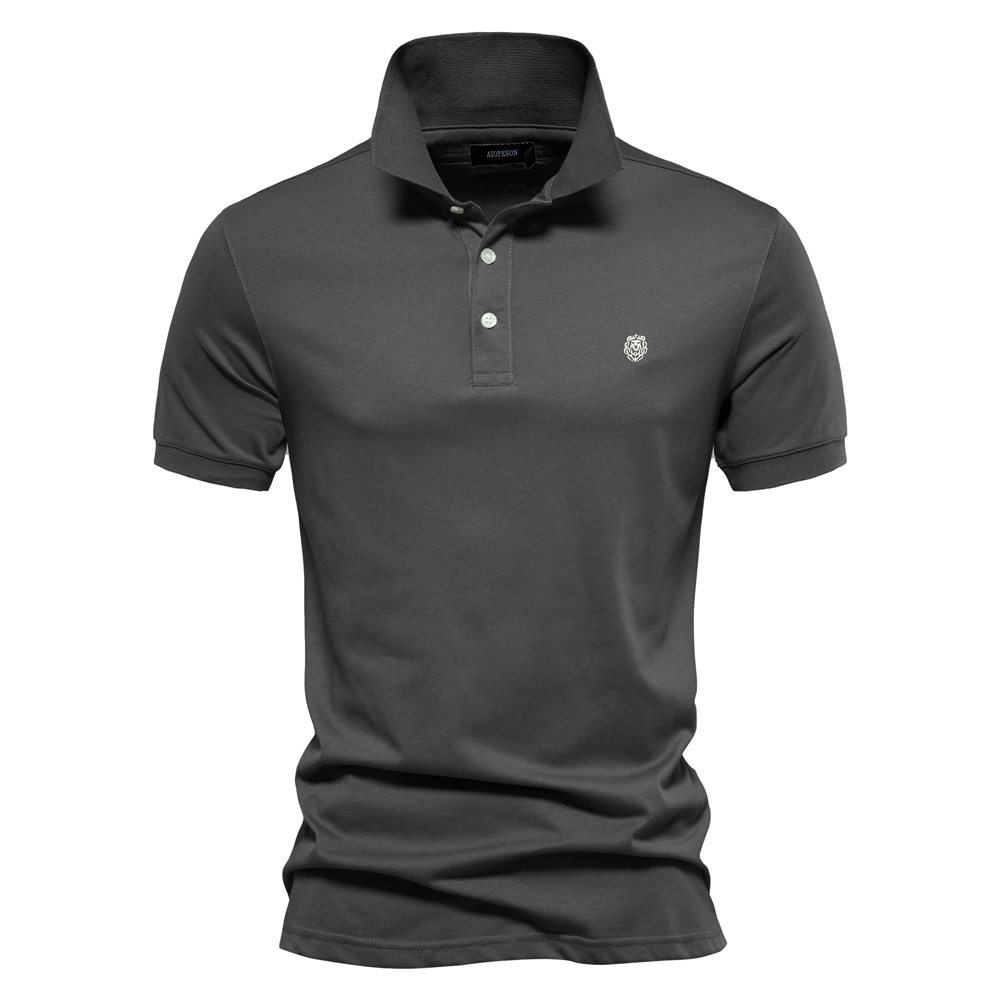TK 2024 Primavera y novedad de verano, POLO deportivo de solapa de algodón puro para hombre, camisa POLO de talla europea, camiseta de manga corta bordado informal a la moda para hombre