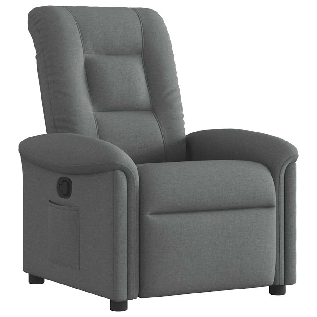 vidaXL Sillón reclinable de tela gris oscuro