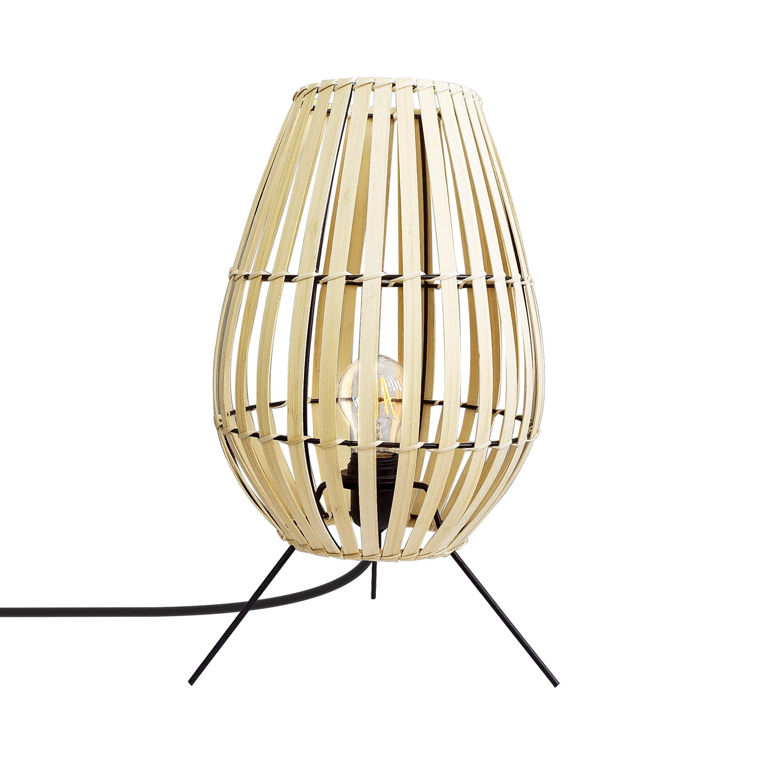Ledkia Lámpara de Mesa de Bambú Atamach ILUZZIA