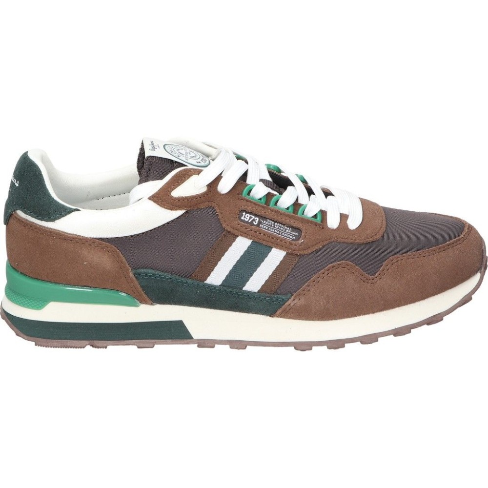 PEPE JEANS | Zapatillas Pepe Jeans para Hombre – Deportivas en Color Marrón con Detalles – Sneakers con Cordones – Estilo Casual – Moda – Cómodas y Combinables – Modelo PMS400010-875
