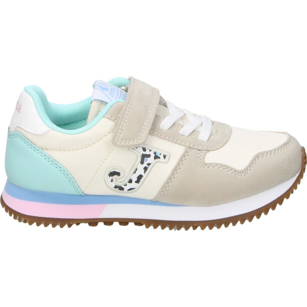 JOMA | Zapatillas Joma Origen JR para Niña – Deportiva Beige con Detalles Multicolor – Sneakers con Cordones y Velcro – Máxima Sujeción – Materiales Duraderos – Cómodas y Versátiles – Modelo JORIGS2616