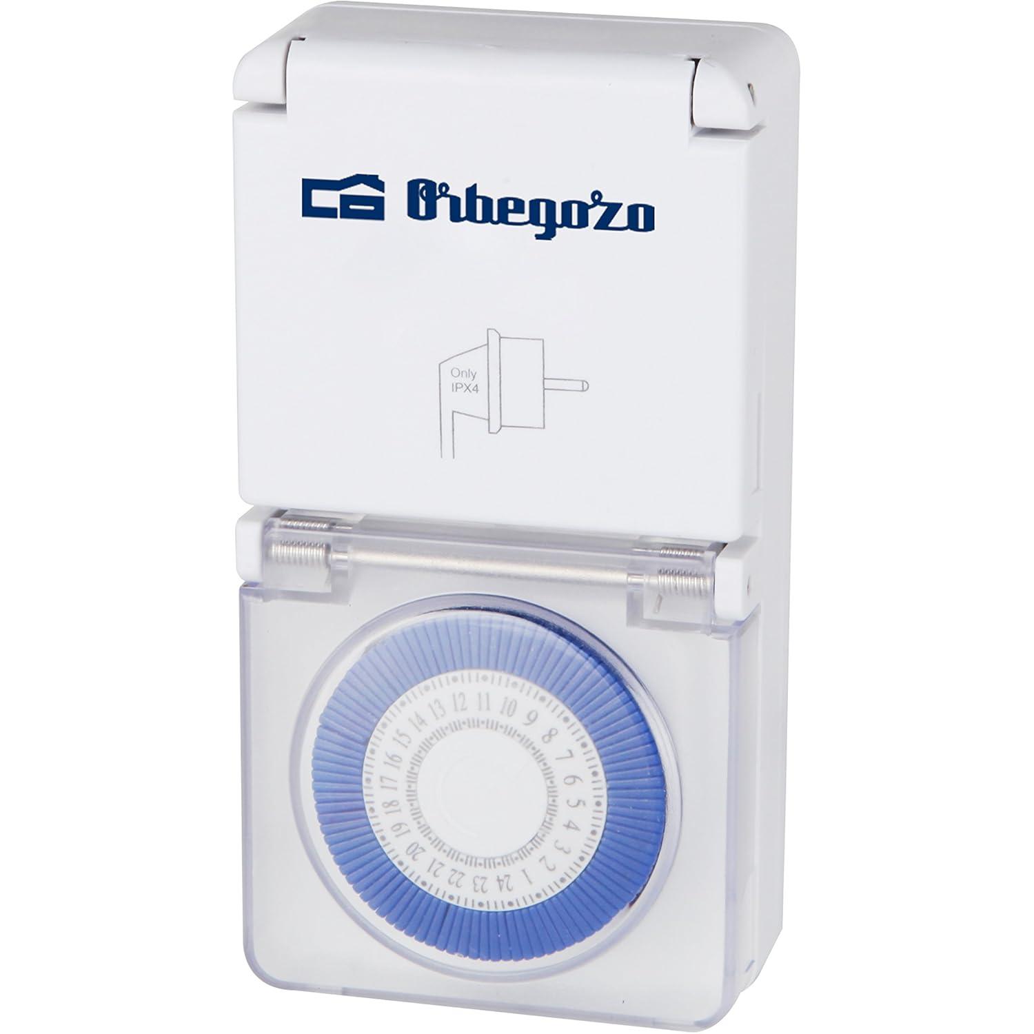 Orbegozo Programador de Enchufe Pg 10 Con Temporizador, Potencia Máxima 3680w, Color Blanco