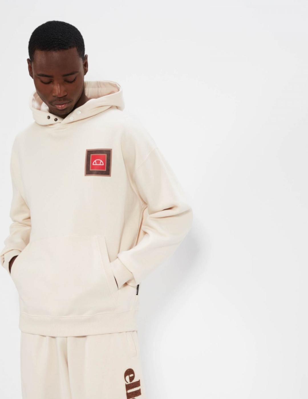 Sudadera Hombre Ellesse Beige con Botones Metálicos