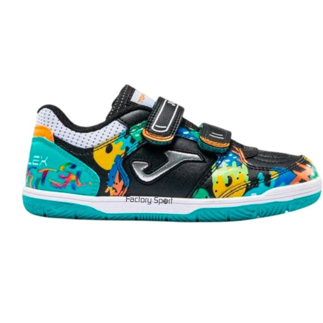 JOMA TOP FLEX SALA NEGRO/MULTICOLOR/TURQUESA PARA NIÑOS