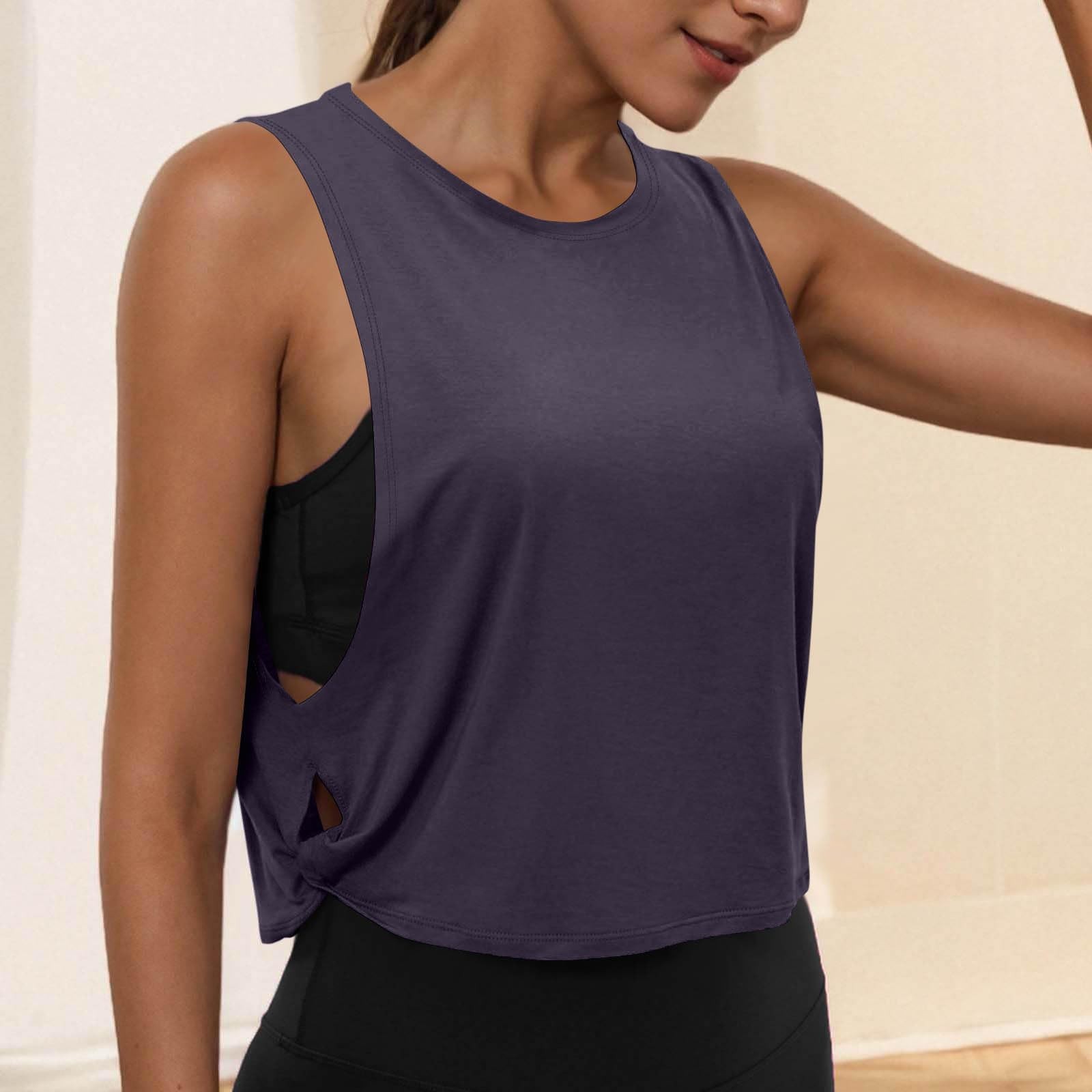 TK Top De Yoga Para Mujer Sin Mangas Transpirable Blusa Deportiva Corta Para Gimnasio Y Correr Chaleco Deportivo De Estilo Casual