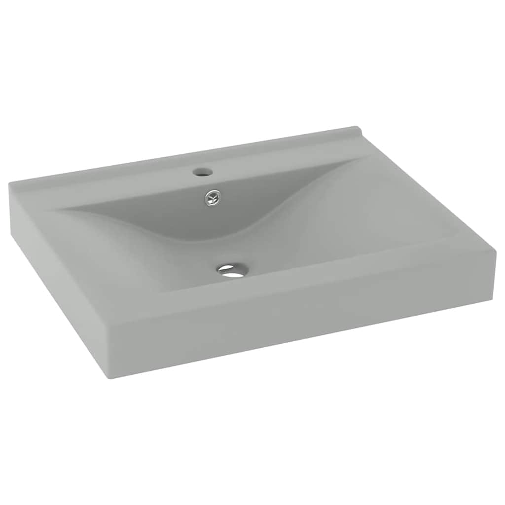 vidaXL Lavabo de lujo con grifo cerámica 60x46 cm