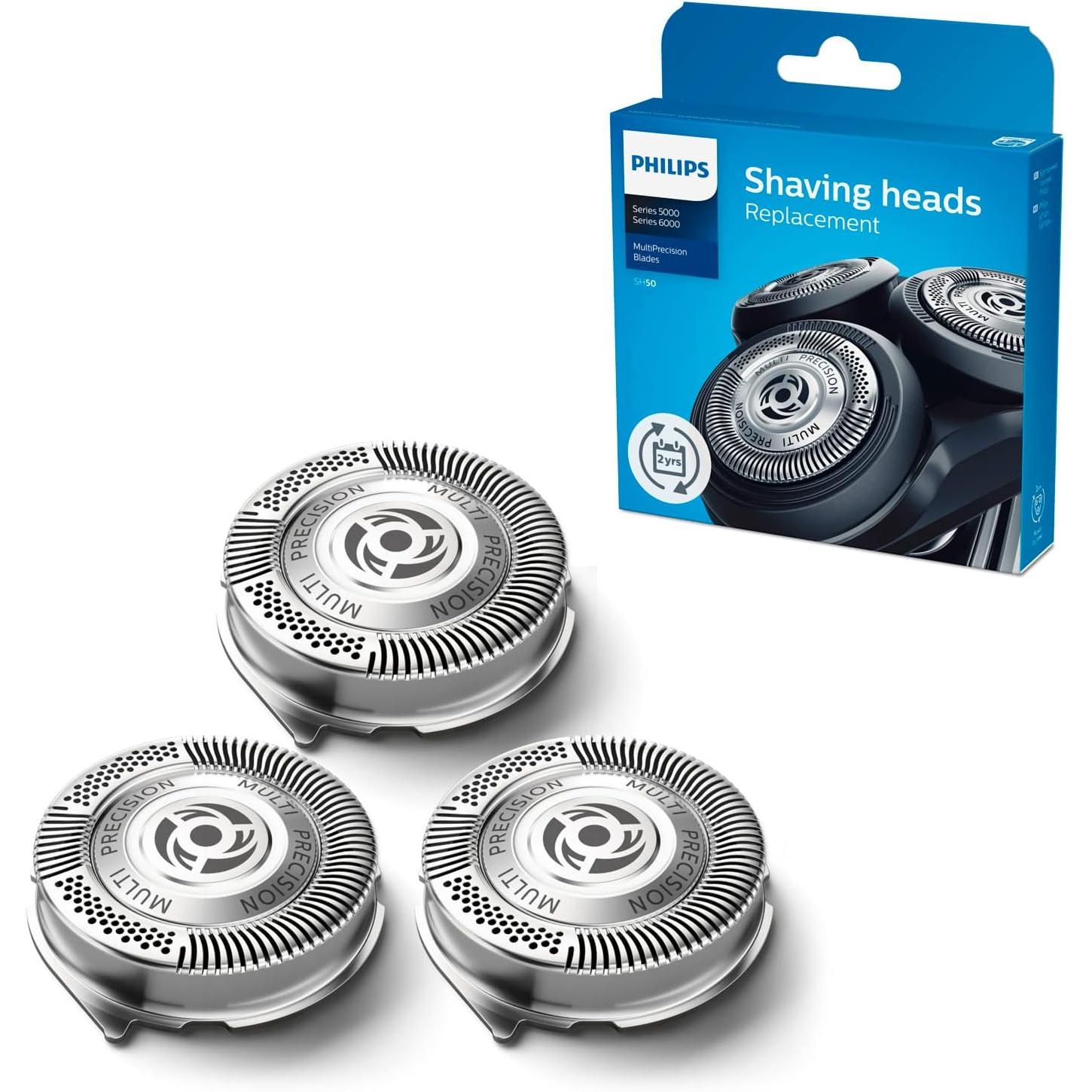 Philips Pack X3 Cabezales De Recambio Para Afeitadora Eléctrica, Compatibles Con Las Afeitadoras Eléctricas De Hombre Philips Serie 5000, Serie 6000 Y