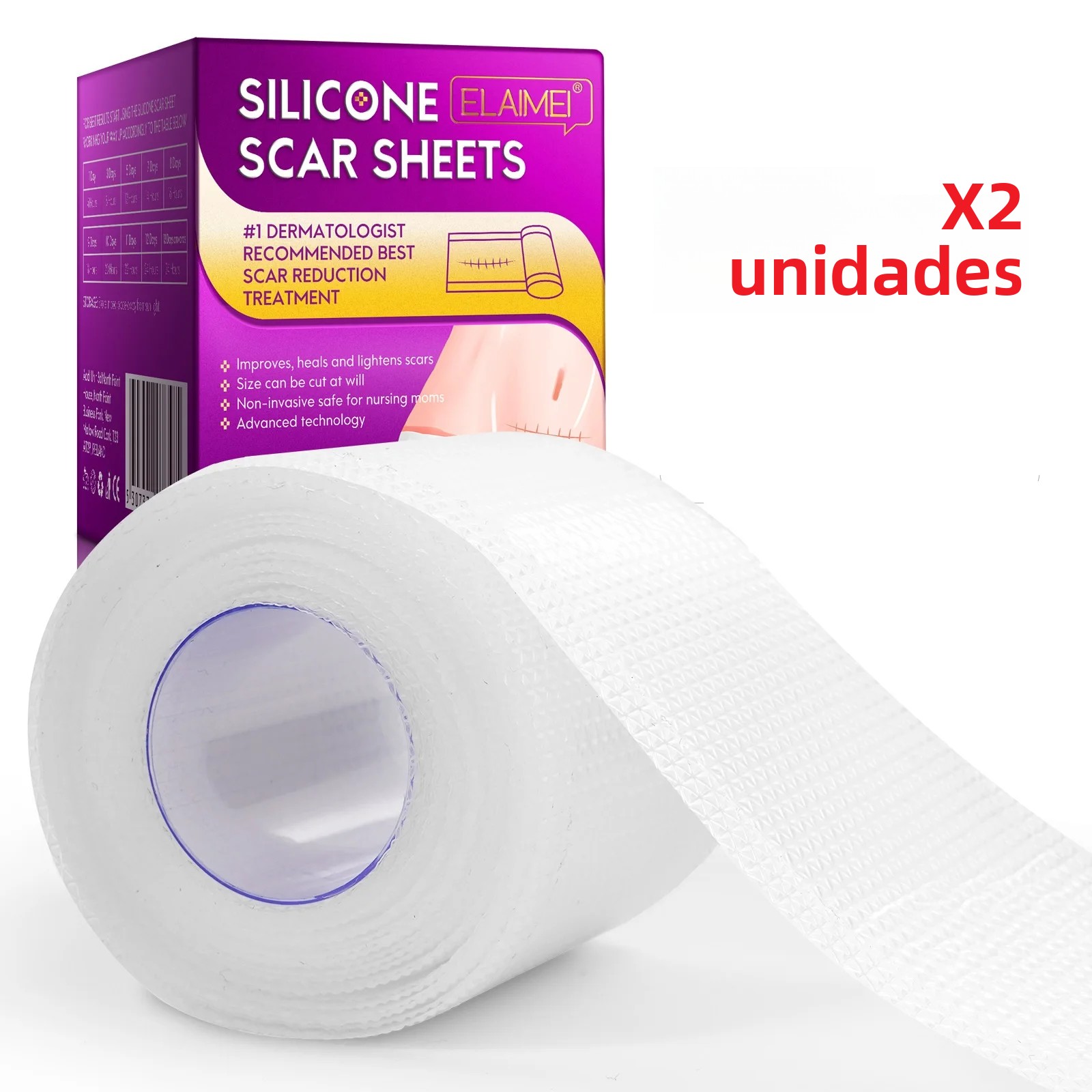 TK Parches De Silicona Para Cicatrices De Acné Y Marcas De Estiramiento Autoadhesivos Para La Piel Después De Quemaduras Y Cirugía 1/2 Rollos