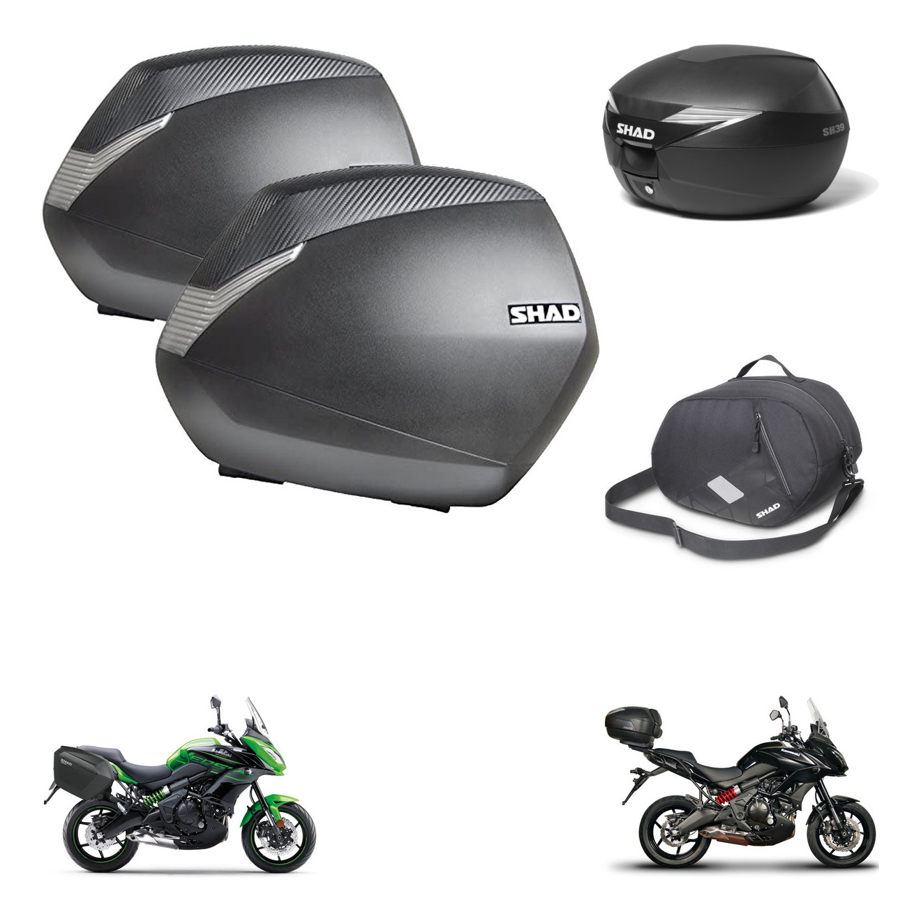 Baul Trasero + Maletas Laterales + Bolsa Interna + Herraje Montaje + Herraje 3P Sh36 Sh 36 Sh39 Sh 39 KIT-246441