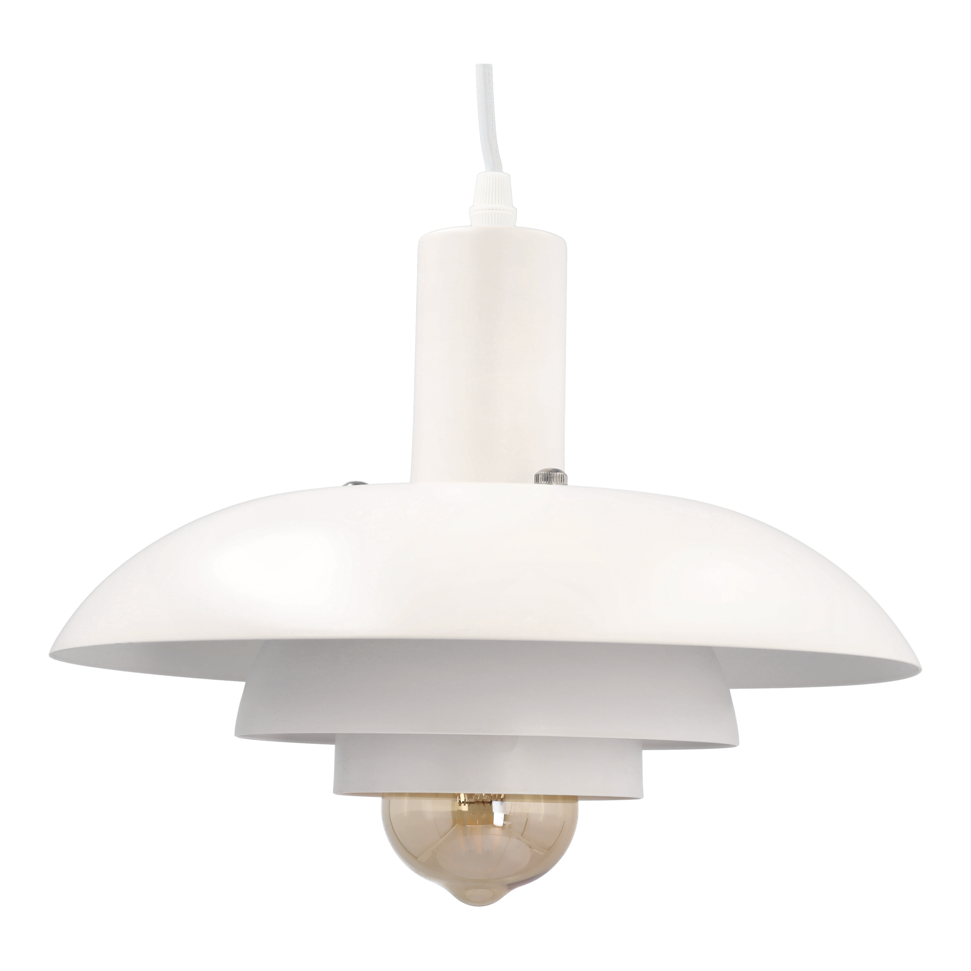 Jandei - Lámpara Colgante Metálica Estilo Retro, Color Blanco, Diámetro 29cm. Casquillo E27, 240V (No Incluye Bombilla)