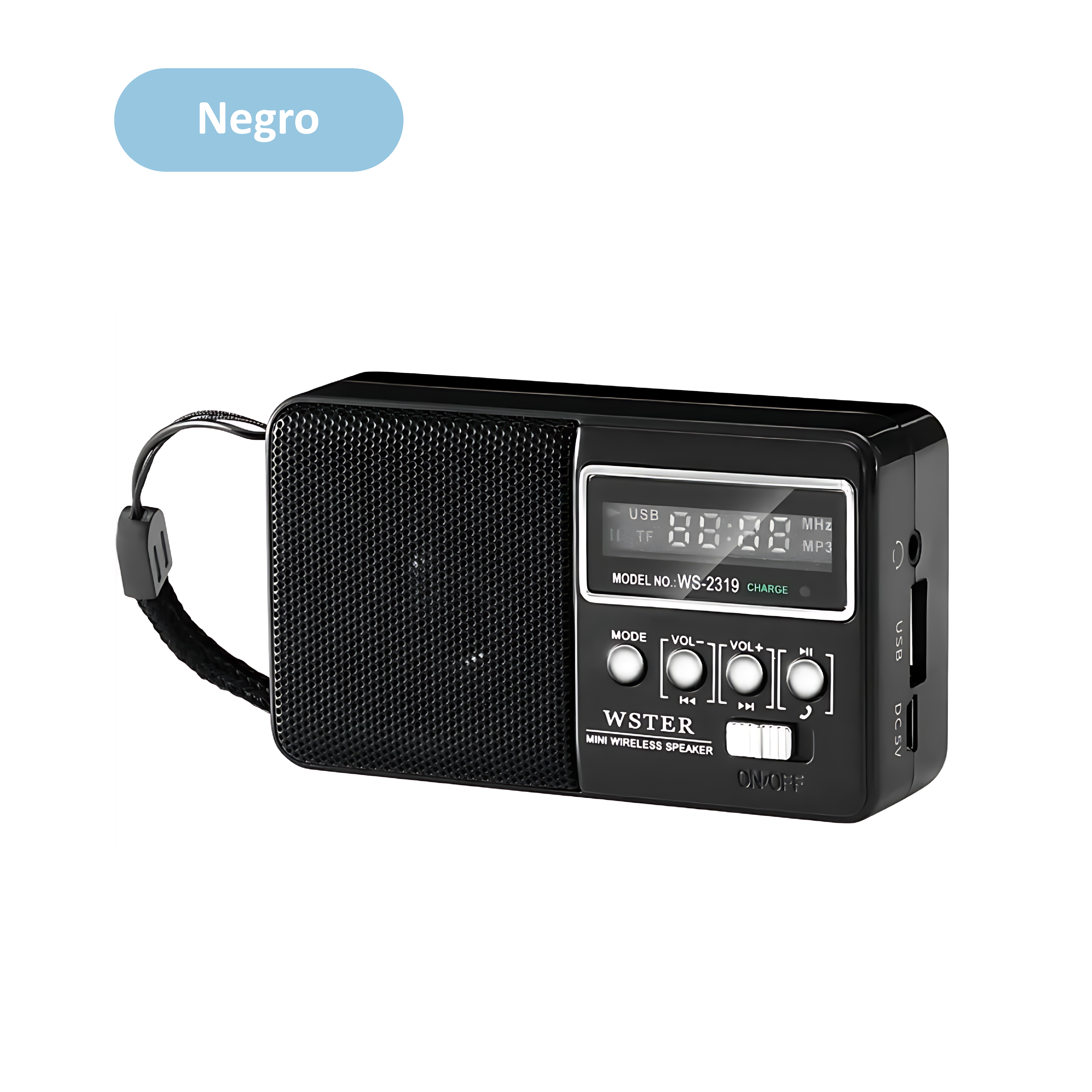 LIFA Radio FM digital pequeño con Bluetooth y entradas USB y tarjeta SD, radio portátil recargable WS2319