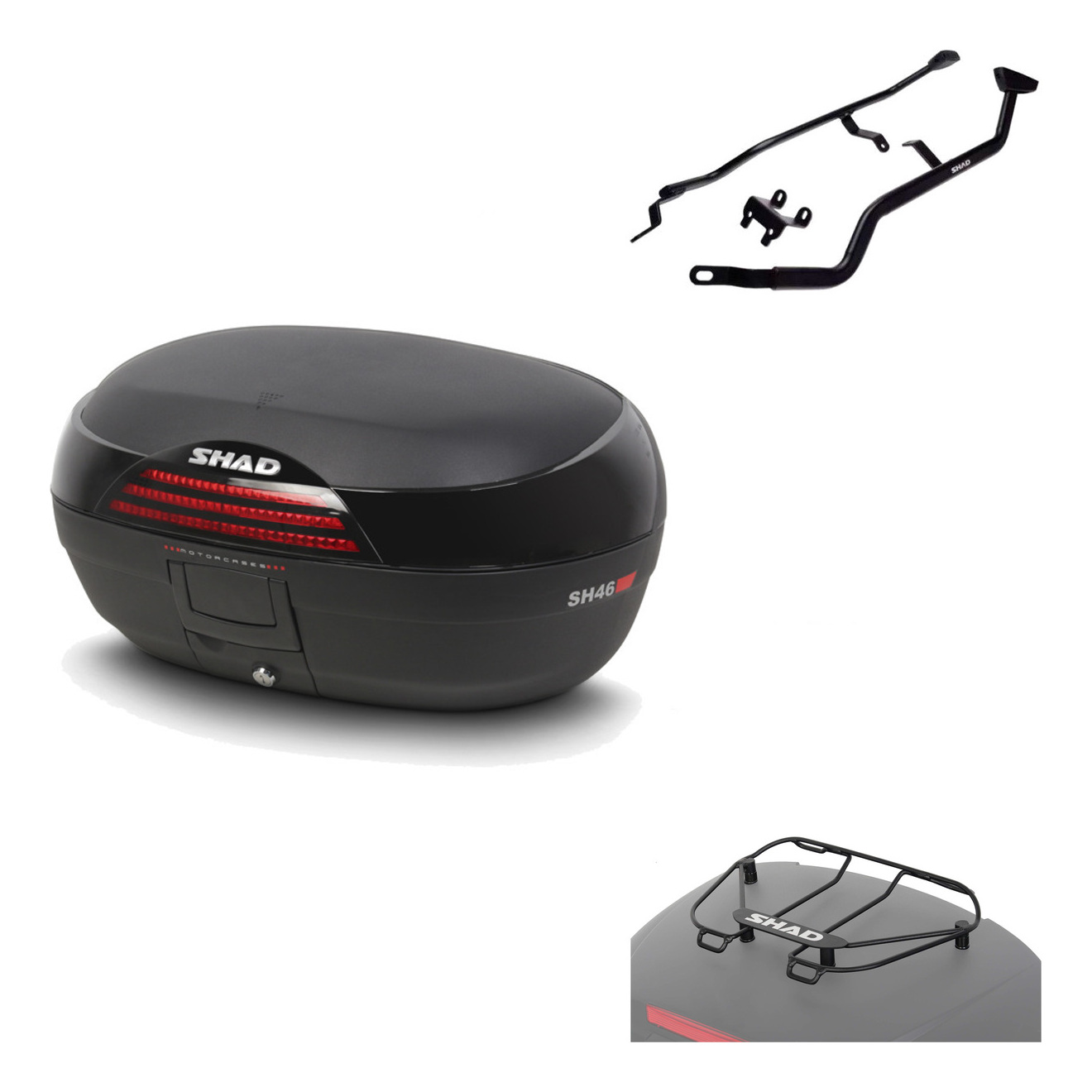 Baul Trasero + Herraje Montaje + Parrilla Portabultos Sh46 Sh 46 New Model KIT-183241