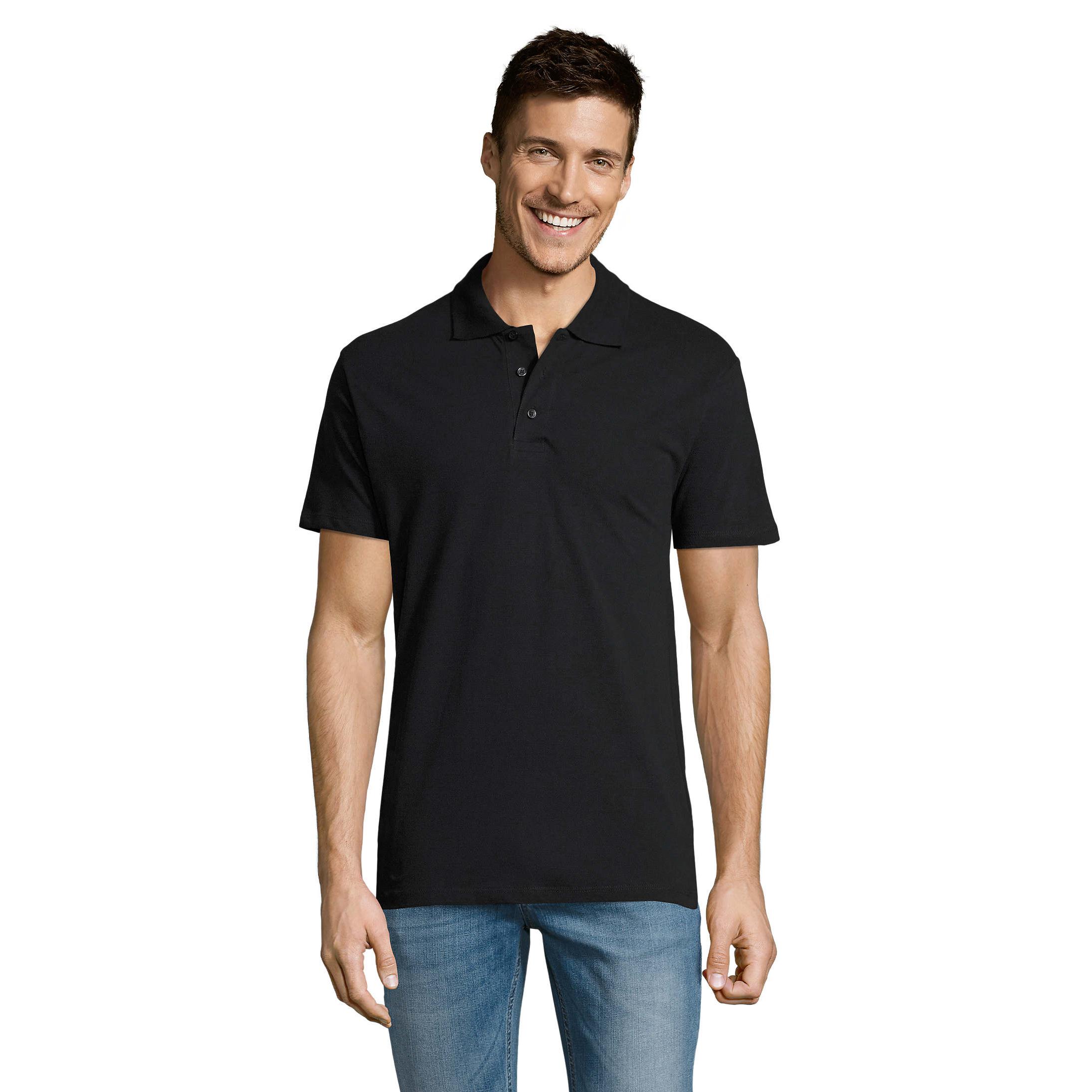 Polo para hombre Marnaula de manga corta con cuello acanalado de 3 botones - Algodón peinado