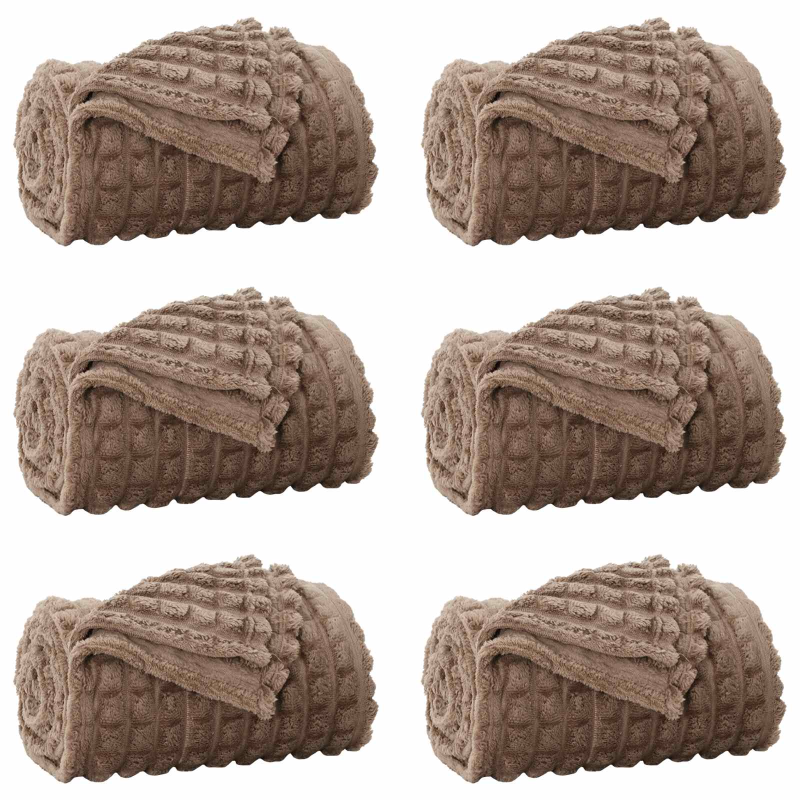 vidaXL Mantitas de Sofá 6 pcs Camel 240 x 220 cm Lana