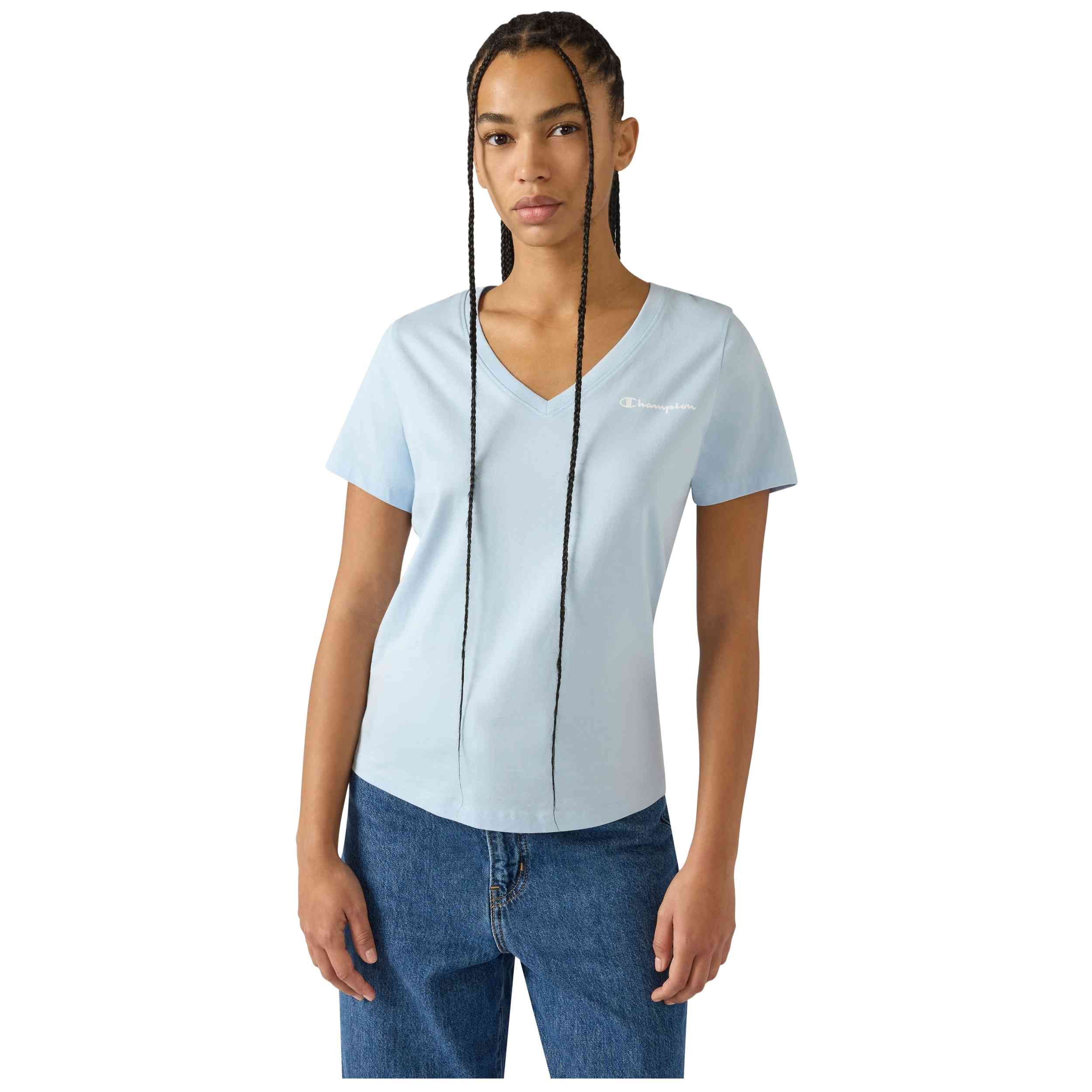 Camiseta De Manga Corta Champion modelo SS Tee para Mujer en color Azul