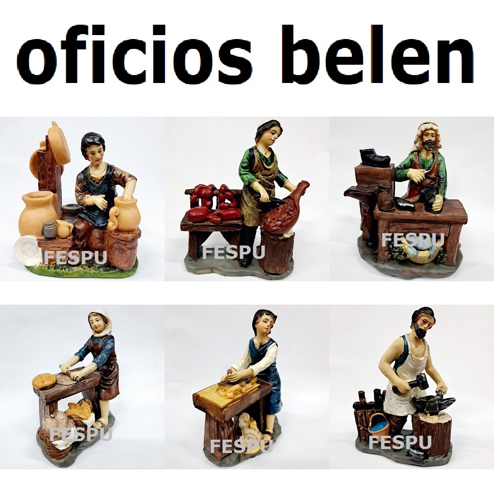 FIGURAS OFICIOS BELEN PACK 6 MODELOS DISTINTOS 7-9CM,GERIMPORT,FESPU