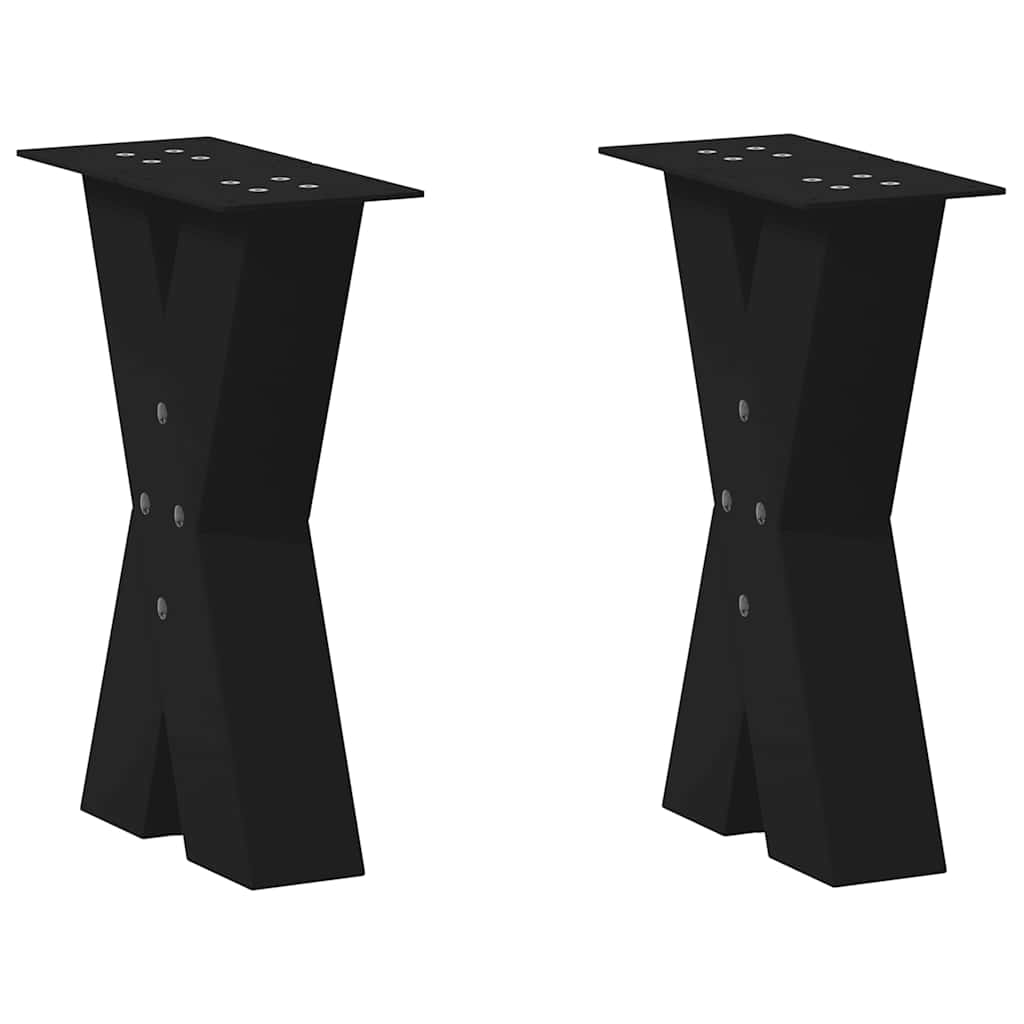 vidaXL Patas para mesa de centro en forma de X (2 unidades) 28 x (42-43) cm, acero