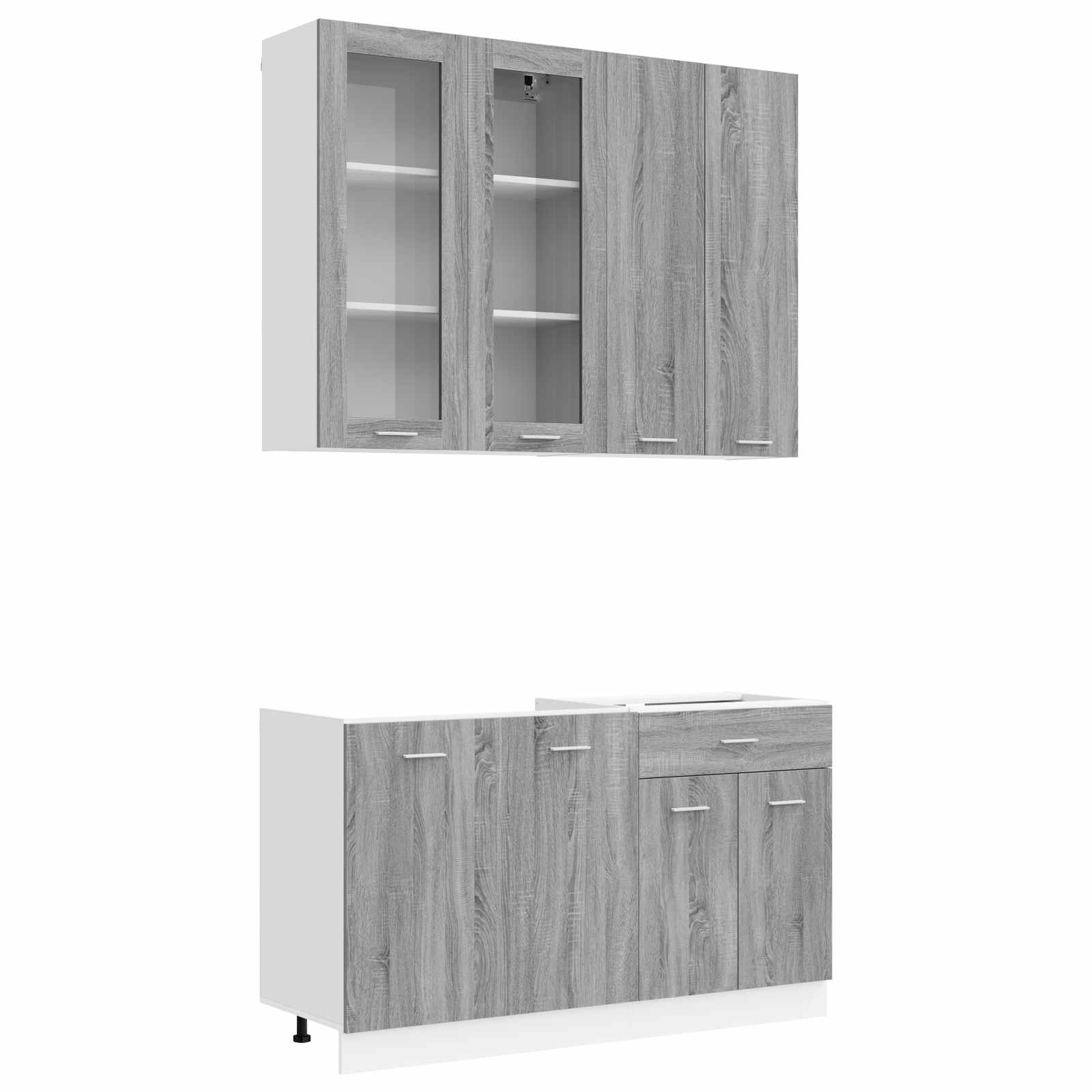 vidaXL Unidad de cocina LYON 4 uds. Madera de ingeniería Multicolor