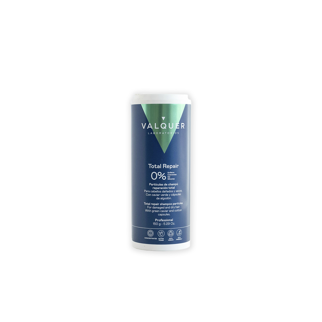 Valquer Laboratorios Champú Total Repair 150 Ml | Caviar Verde y Cápsulas de Algodón