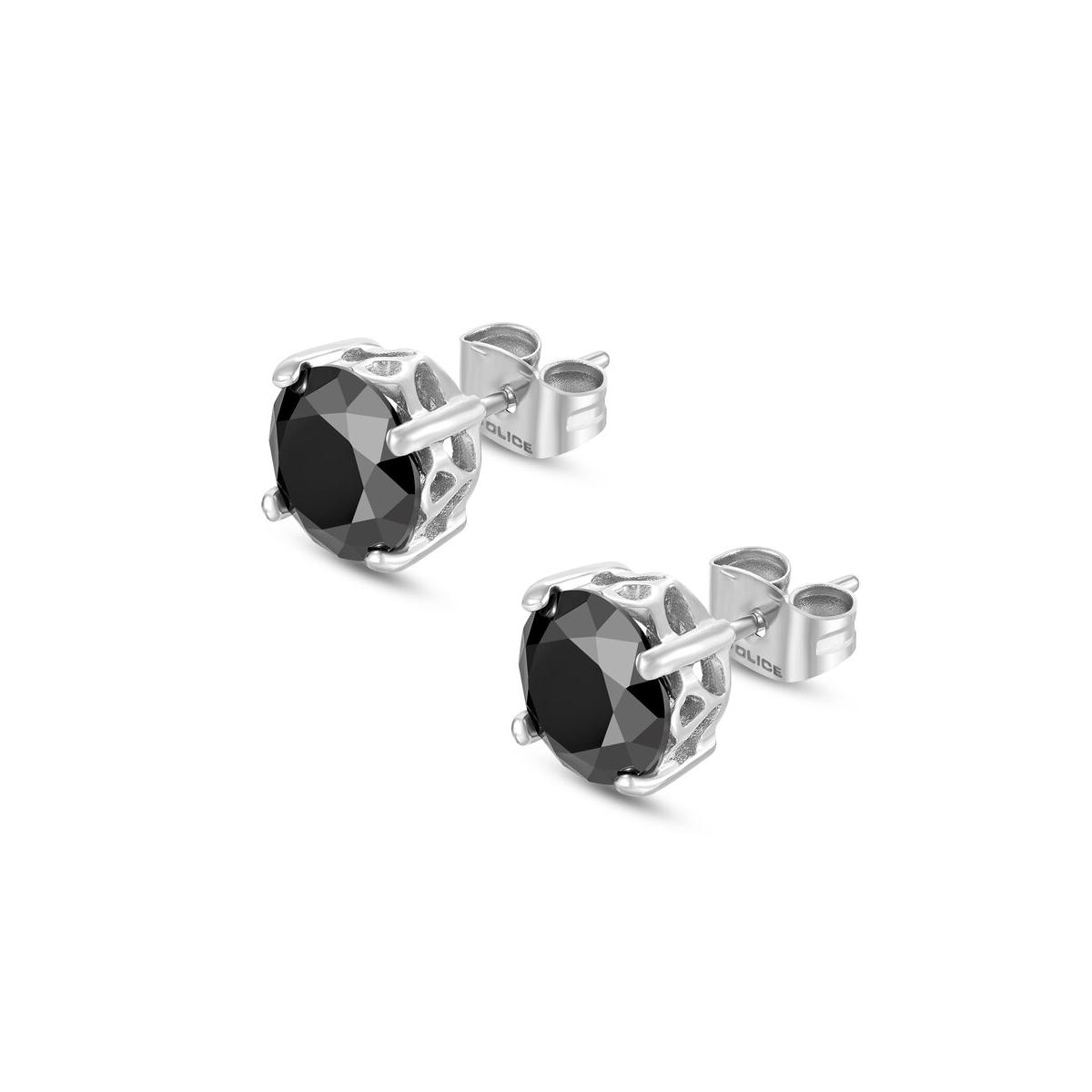 Police Pendientes Hombre Soul Ss Black Stone Stud Earrings De Acero Negro, Plateado Peage0038701