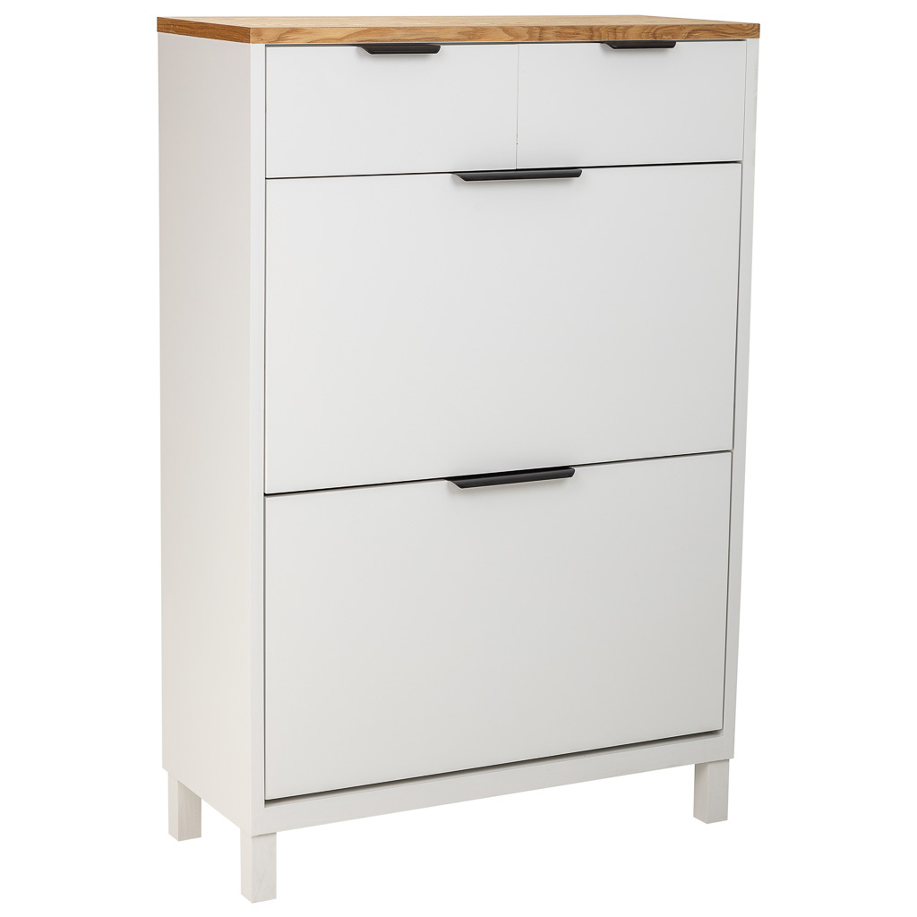 Wonderlust Deco - Mueble zapatero 2 cajones y 2 puertas 80x33x120,5h cm Blanco 80x33x120,5h cm