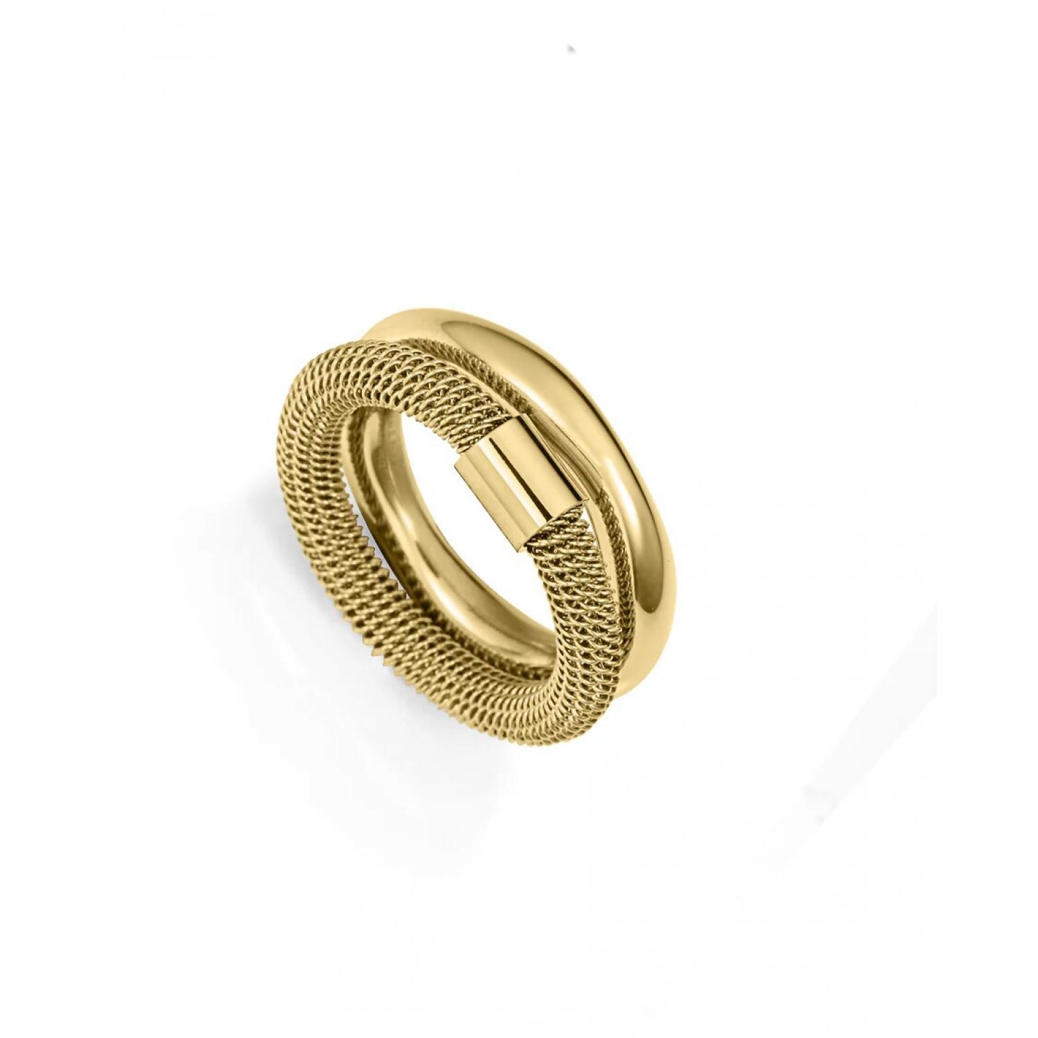 Viceroy Anillo de acero Ip dorado doble coleccón Laura Escanes