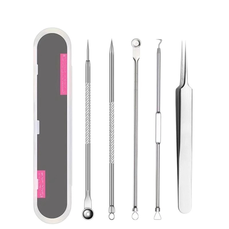 Blackhead Remover Tools, 5 Pieces Blackhead Acne Needle Remover, Black Spots Needle Extractor Cleaner for Acne Cleaner, Pores, Pimples