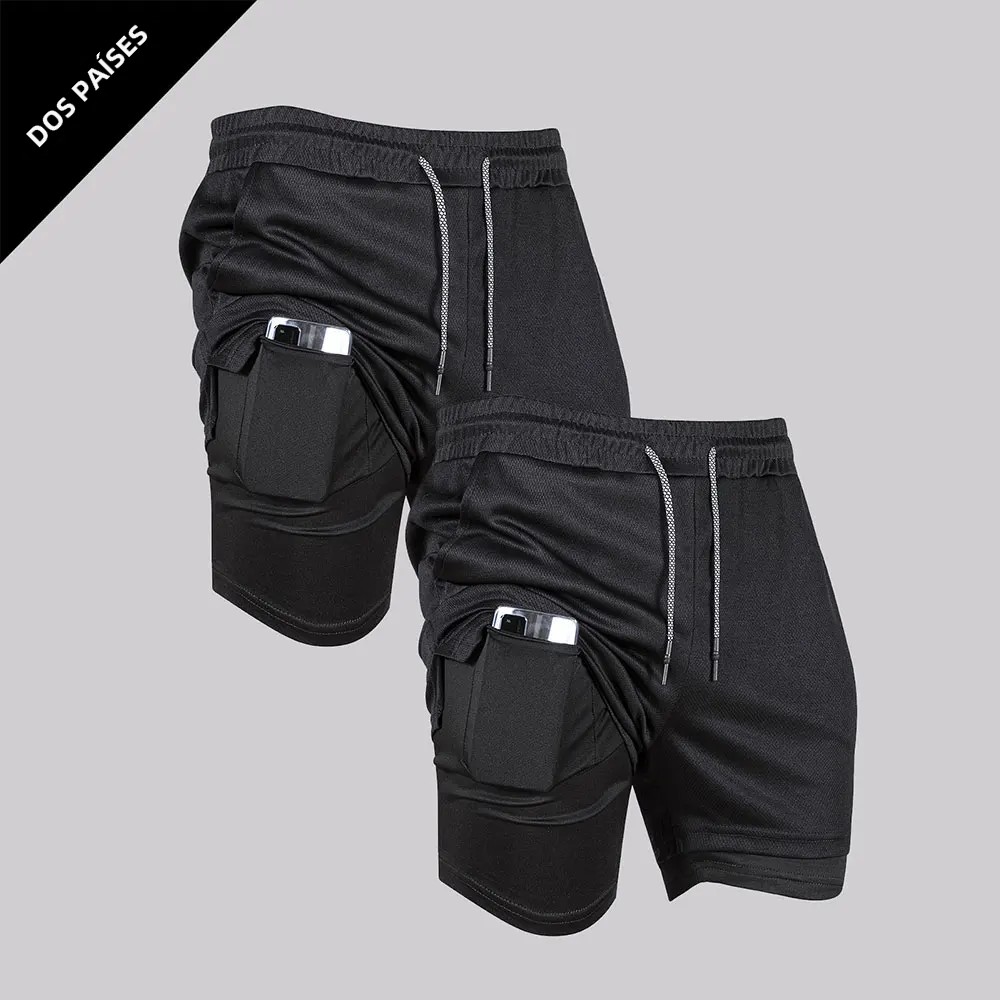 TK Shorts De Fitness Para Hombre Doble Capa 2 En 1 Deporte Entrenamiento En El Gimnasio Quick Dry Running Verano Shorts Casual