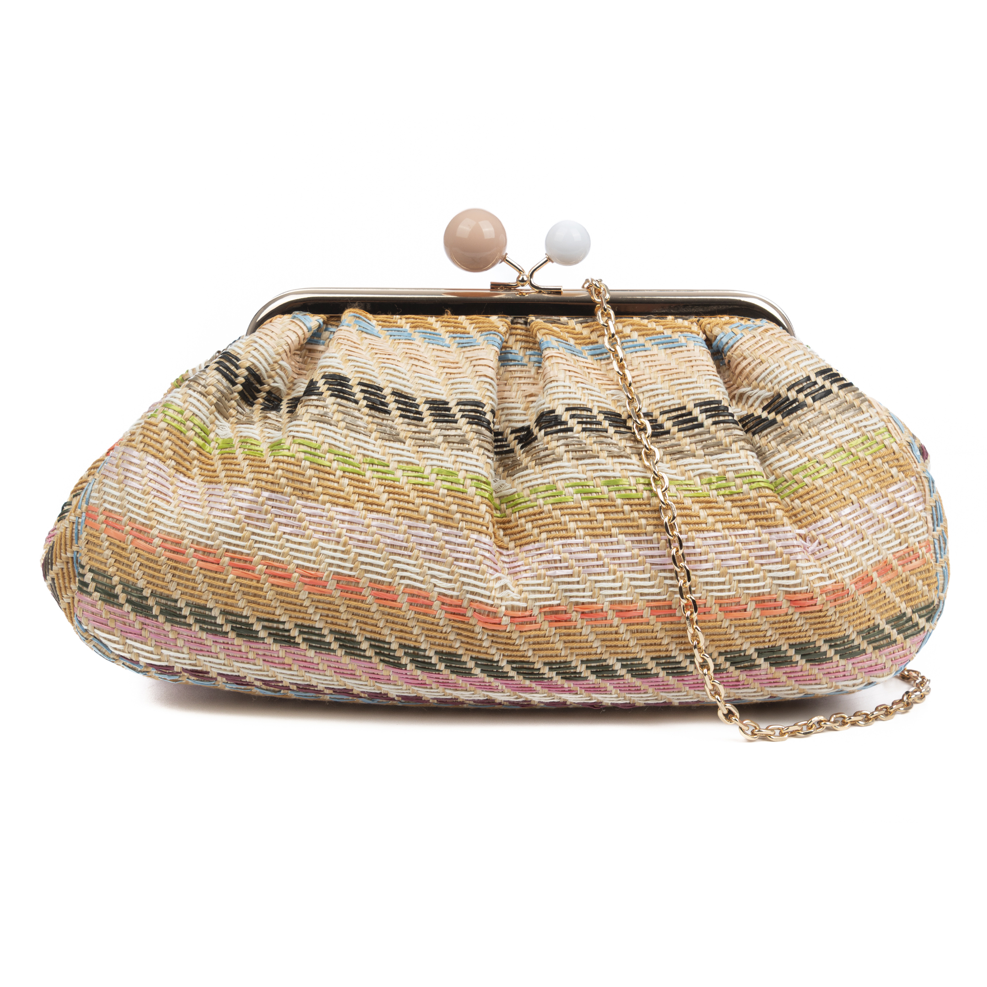 Boesio Bolso bandolera Mujer. Fabricado en rafia sintética entrelazada.