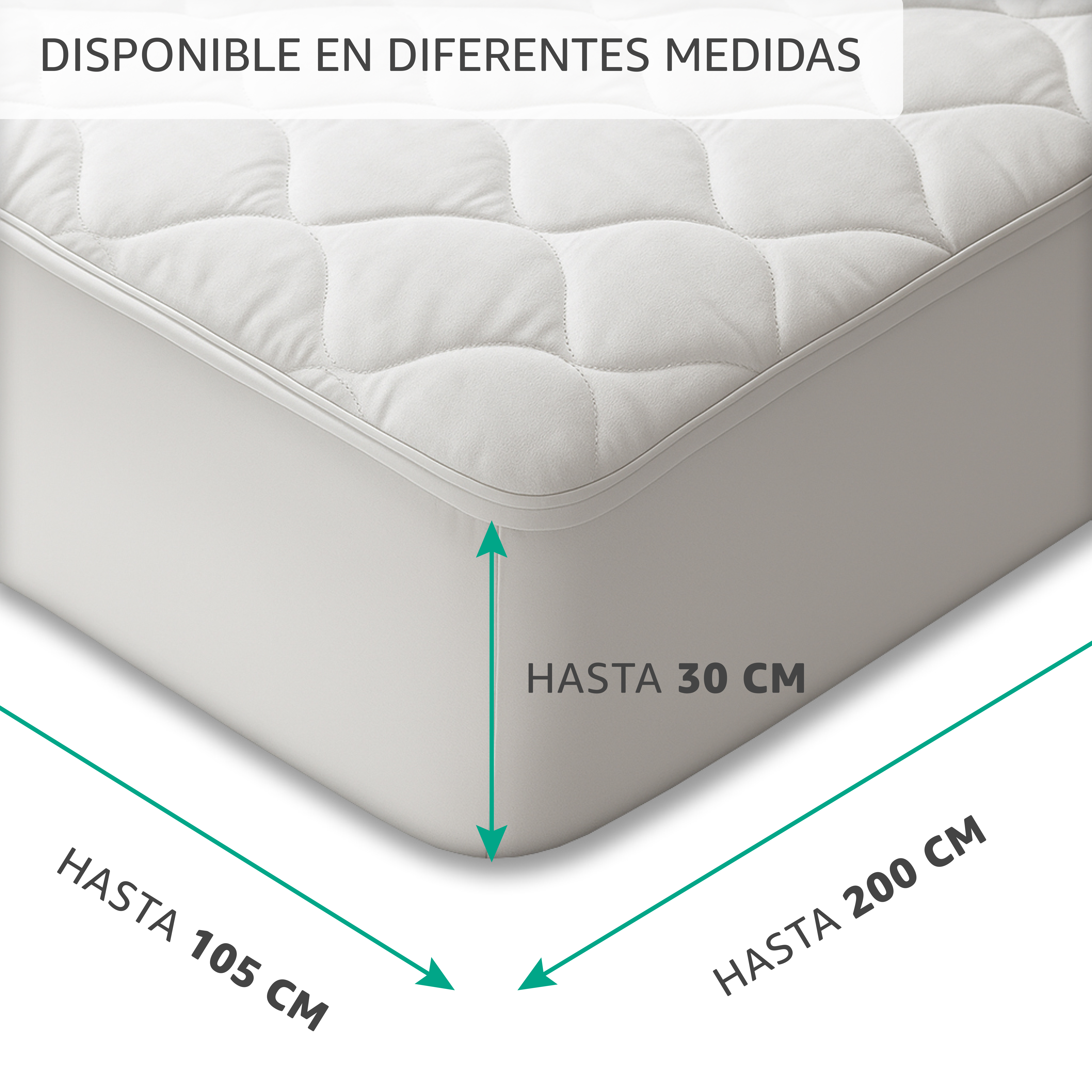 VALENTIA HOME Protector Colchon QUILT I ACOLCHADO I Impermeable y Transpirable, | ajustable 30cm de altura | 🔇 silencioso | 100% poliéster - Lavable, Elastico, muy suave, Super Absorbente. Tamaños de cama 90cm 105cm 135cm 150cm 180cm y 200cm, largos