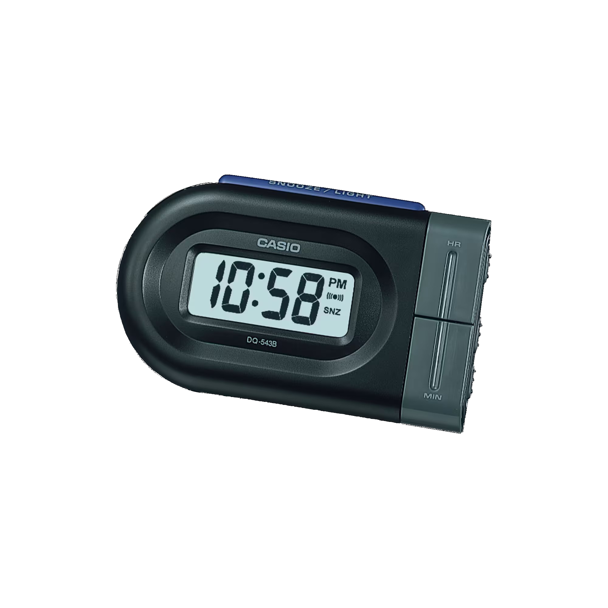 Casio - Despertador de mesa DQ-543B-1EF con función de repetición y luz LED, ideal para dormitorio, pantalla digital clara y batería de 12 meses