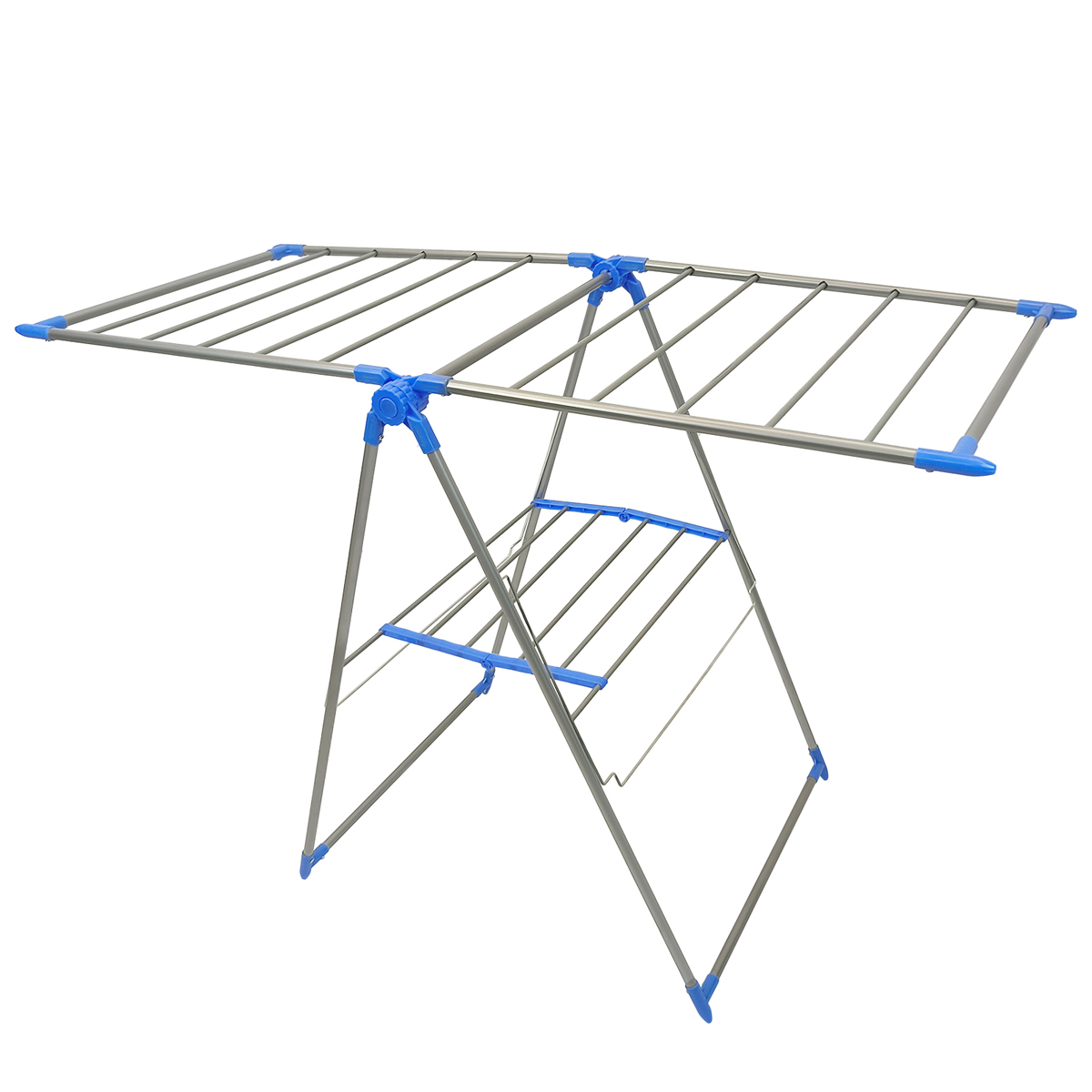 T-LoVendo Tendedero Plegable Metálico con Alas para Tender Ropa Ajustable en 3 Alturas Amplio Espacio para Secar