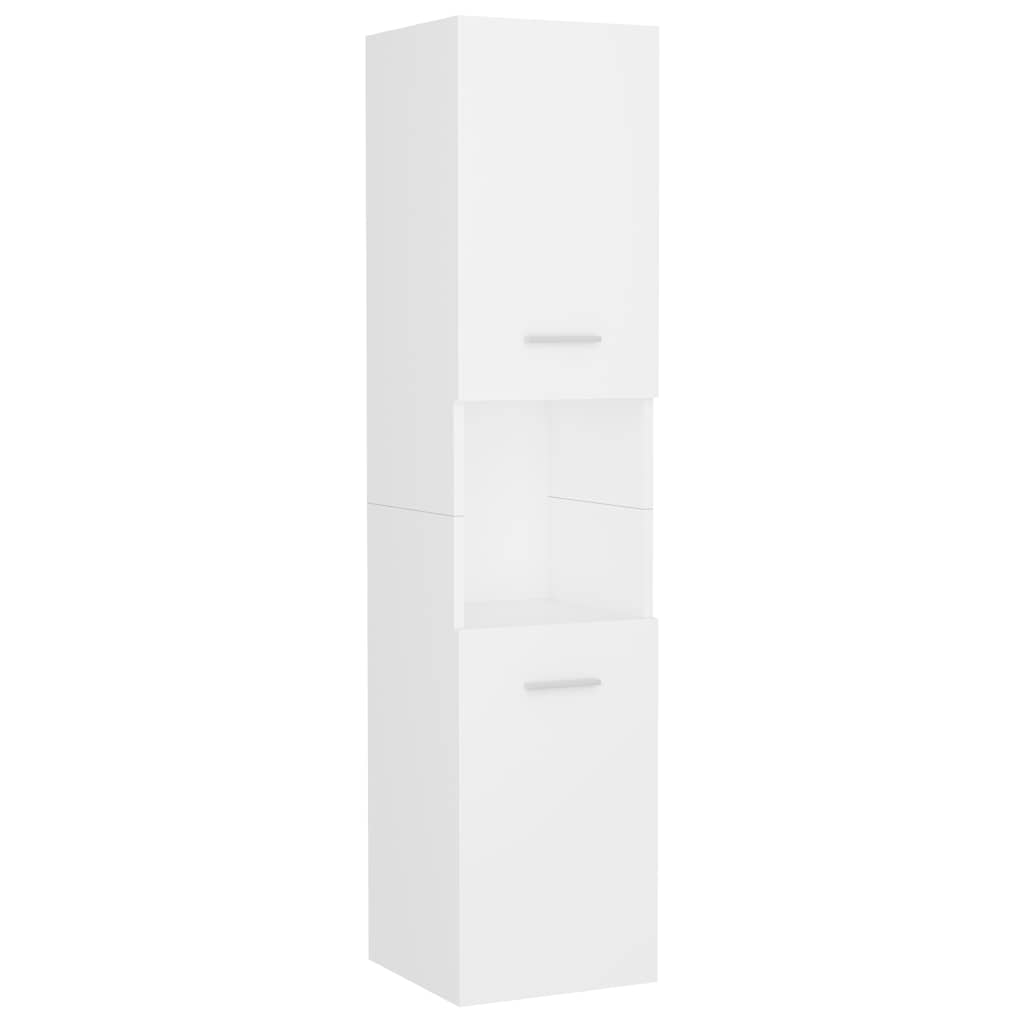 vidaXL Armario de baño madera contrachapada blanco 30x30x130 cm