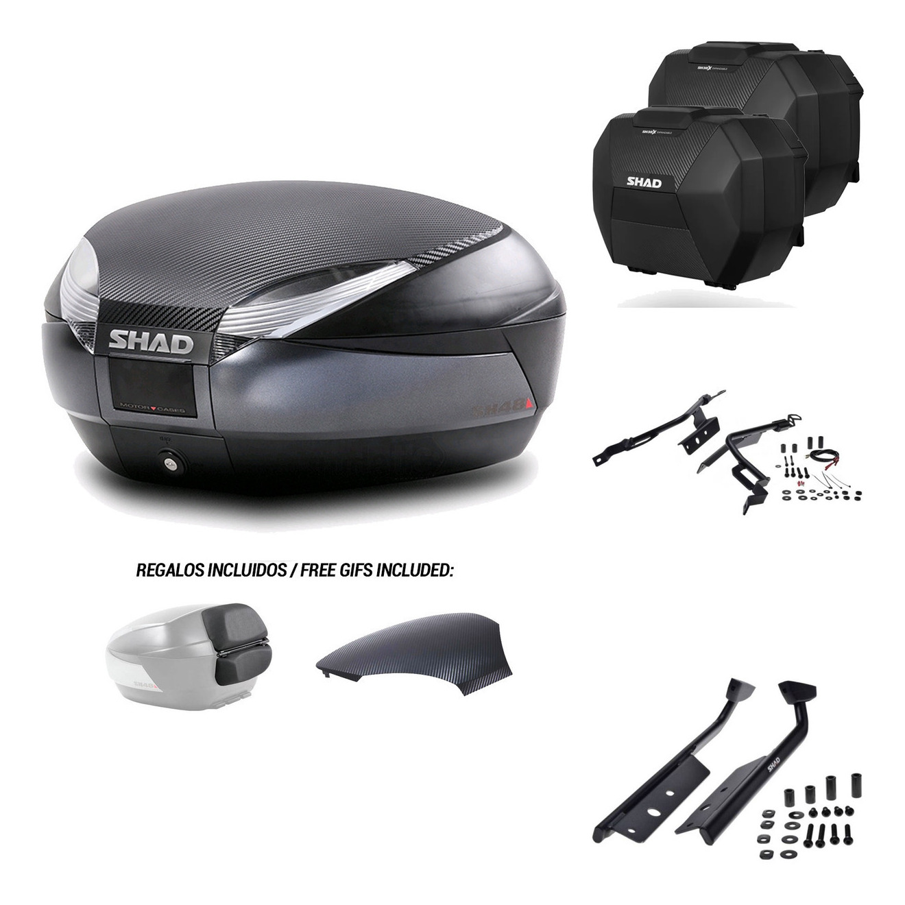 Maletas Sh38x Carbon + Herraje Baul + He KIT-574623