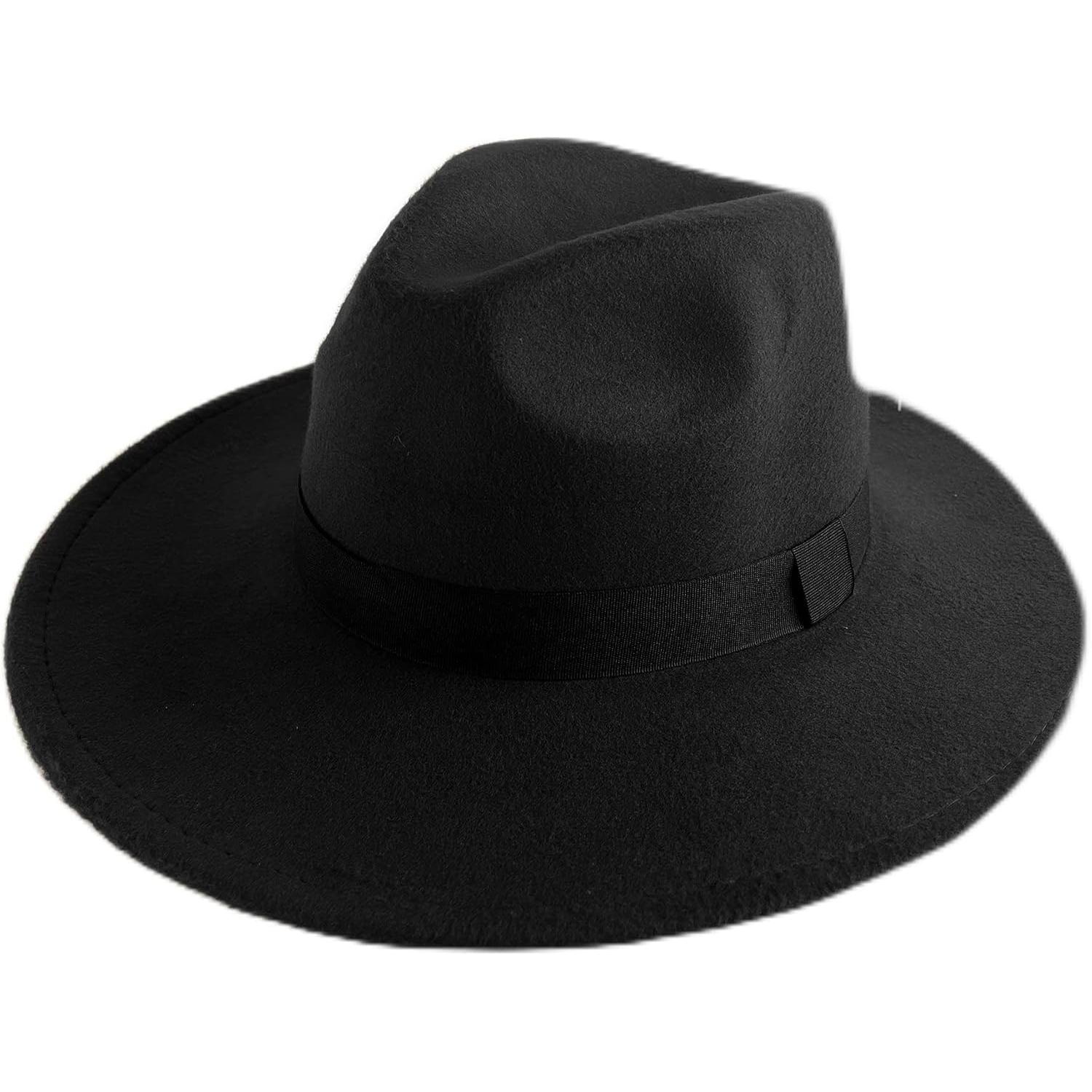 Sombrero Fedora de ala Ancha Clásico Español para Hombre, Gorro Versátil Adulto Ajustable Talla Única 58-59CM. Kebedo Moda