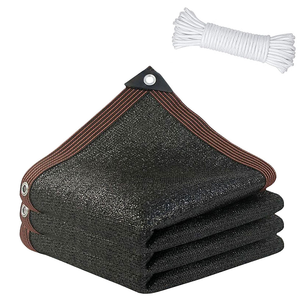 CA Red de sombra con ojales - 3 m x 6 m - Malla resistente a los rayos UV - Con cuerda de 4 m - Negra