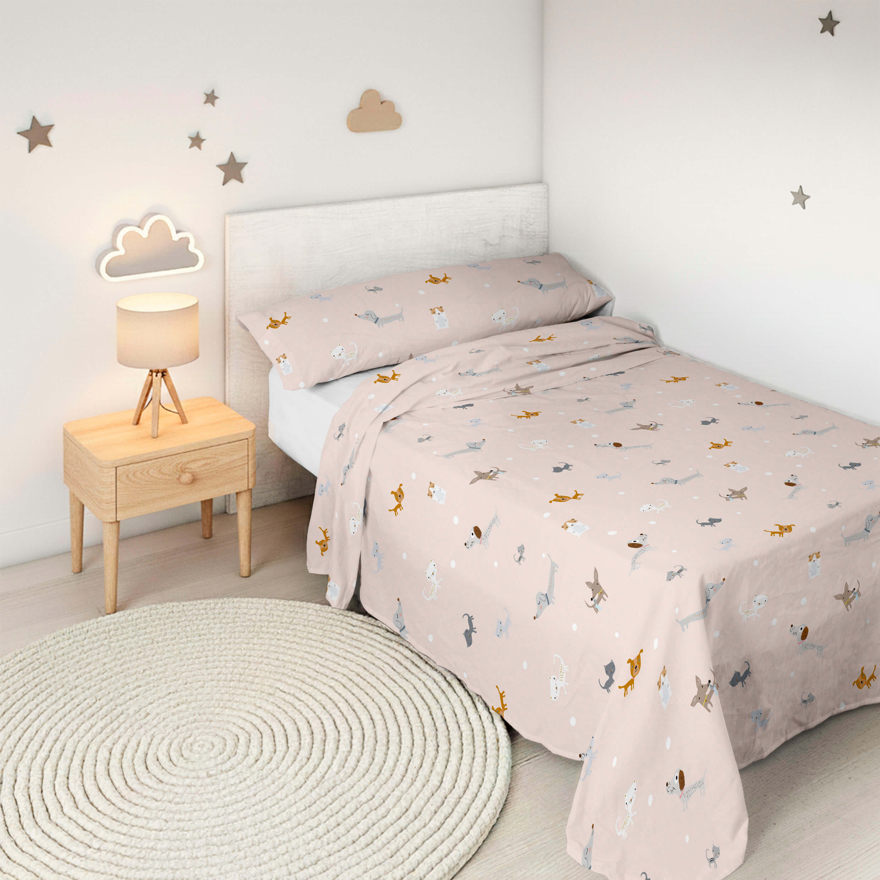 HACIENDO EL INDIO - Juego de Sábanas Infantil Estampado 2 Piezas 100% Algodón Extrasuave - Set de 2 Piezas Incluye Encimera y 1 Funda de Almohada - Cama 90/105 cm - Fabricado en España