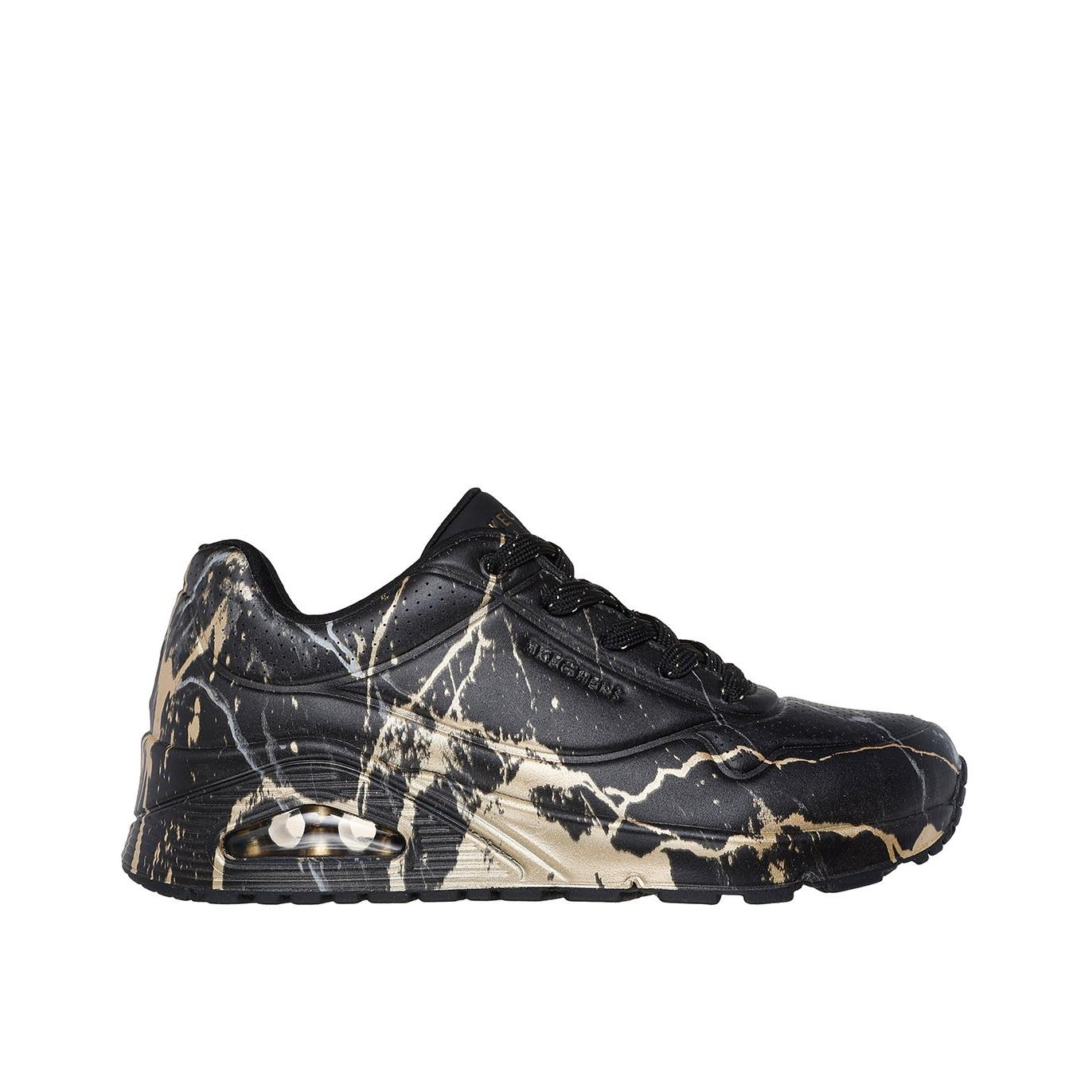 ZAPATILLAS CON CÁMARA DE AIRE SKECHERS Uno - Marble Marvel 155584 NEGRO