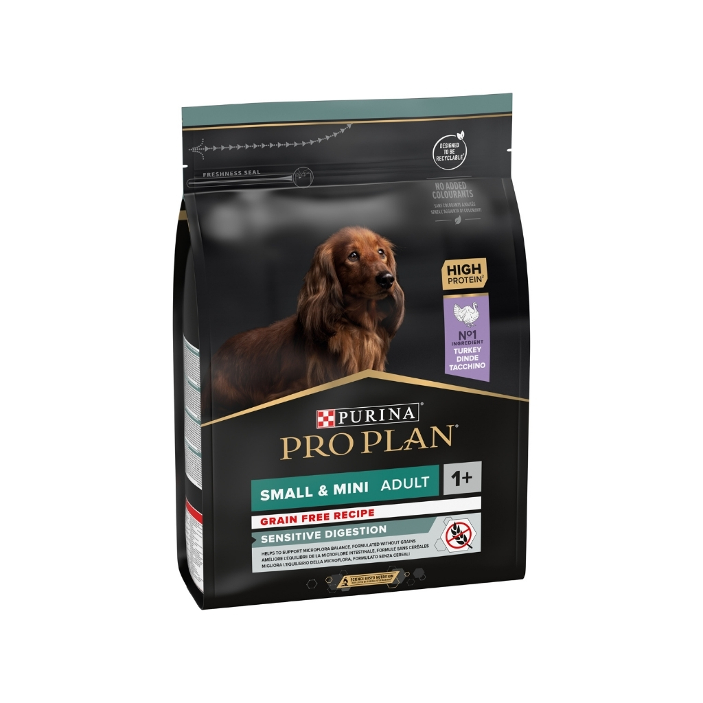 Purina Pro Plan – Pienso para perros adultos Purina Pro Plan Small & Mini Sensitive Digestion grain free pavo 2,5 kg.