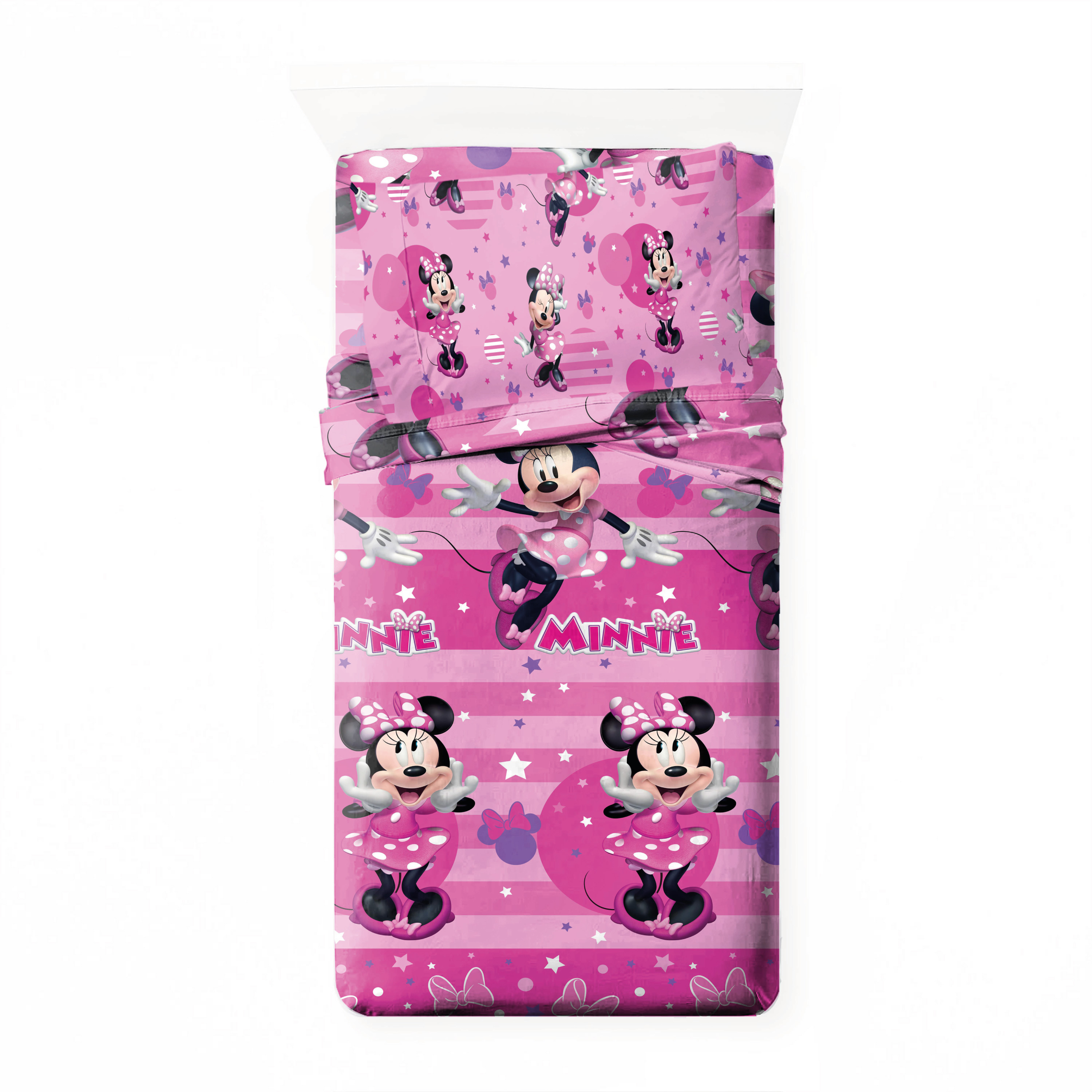 Disney - Juego de sábanas Verano Minnie Mouse 52% Algodón 48% Poliéster Licencia Oficial